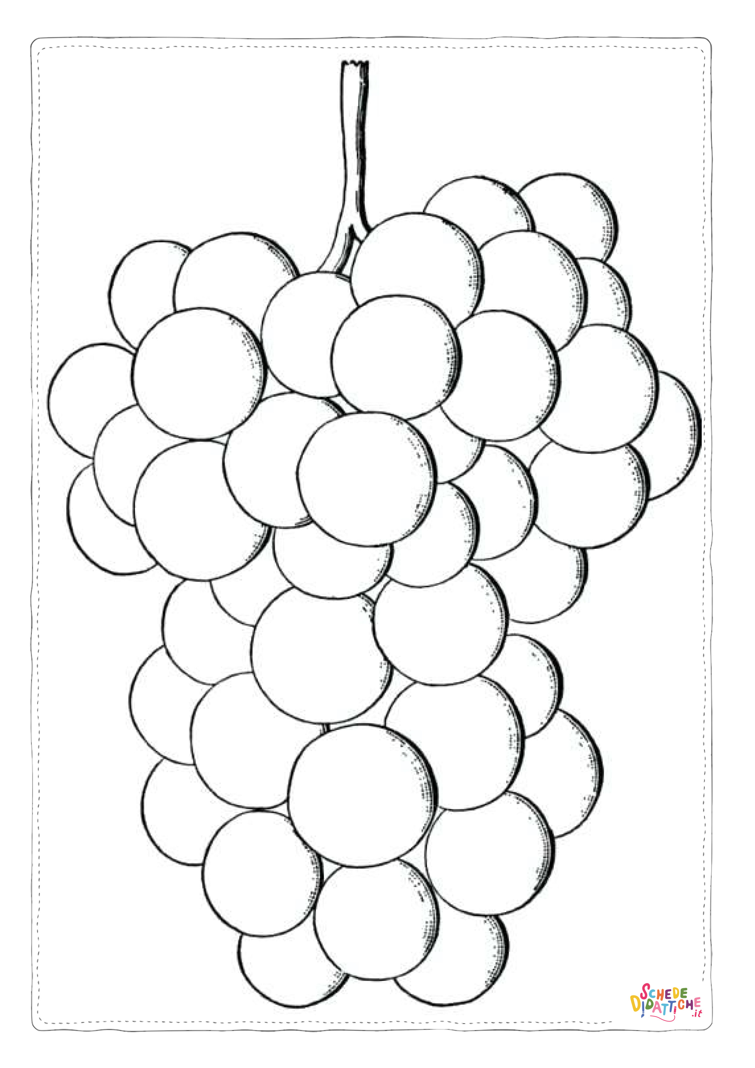 Disegno "Disegno di uva da stampare e colorare 12" Disegno di uva da stampare e colorare 12