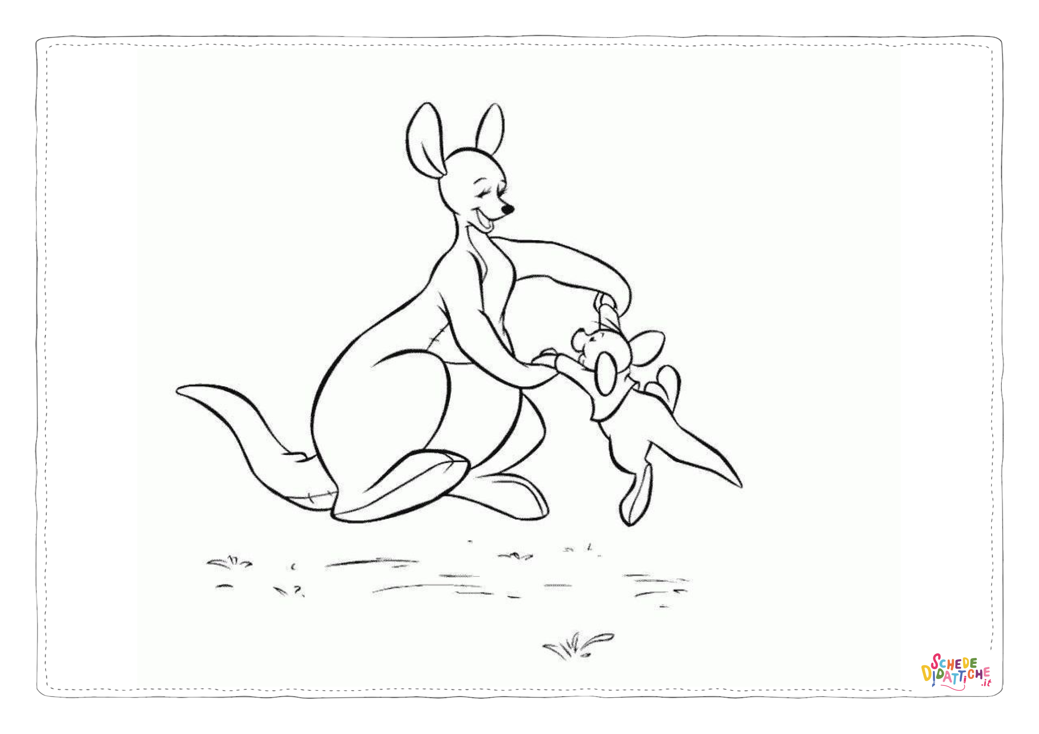 Disegno "Disegno di canguro da stampare e colorare 36" Disegno di canguro da stampare e colorare 36