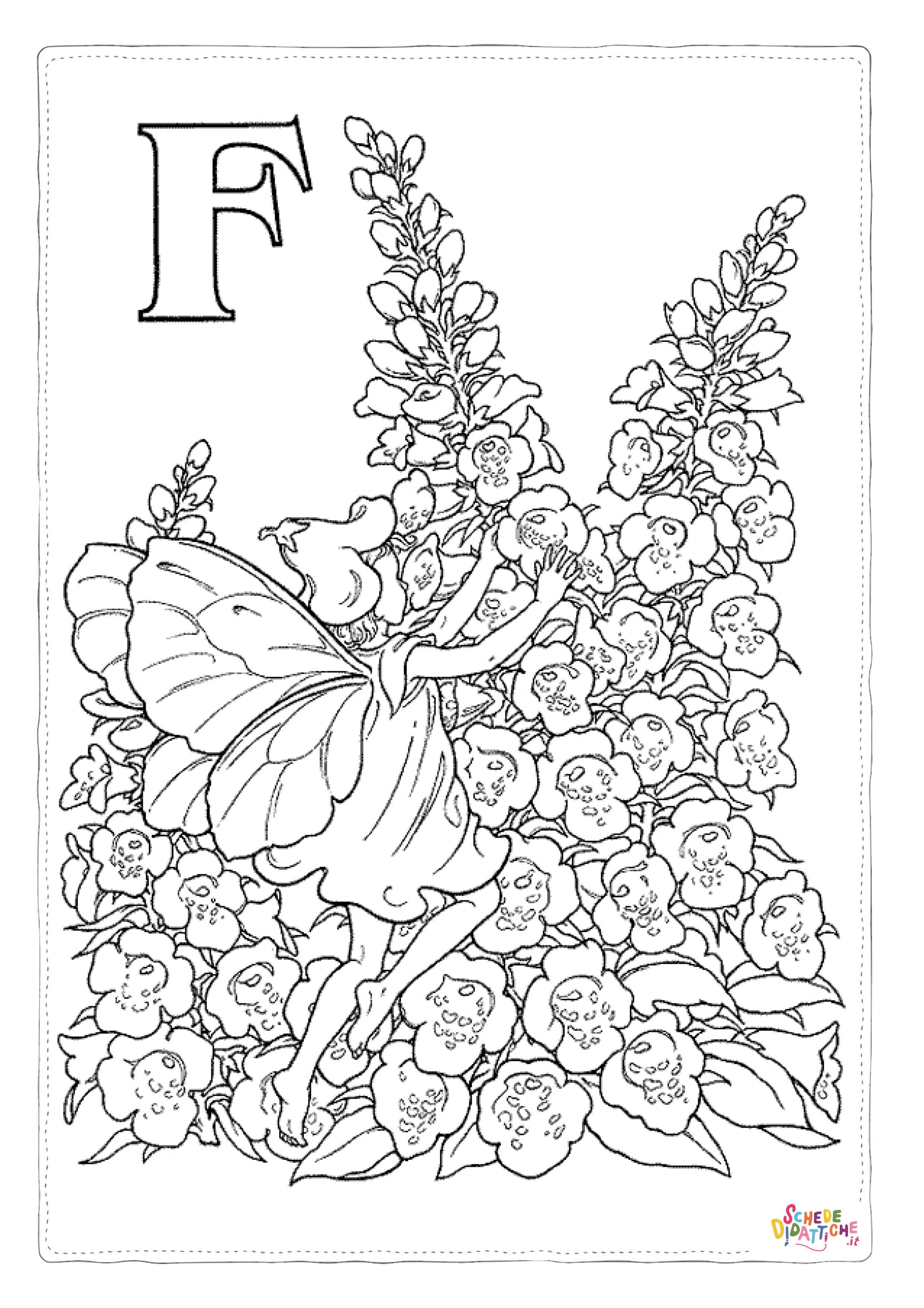 Disegno "Disegno di fata da stampare e colorare 18" Disegno di fata da stampare e colorare 18