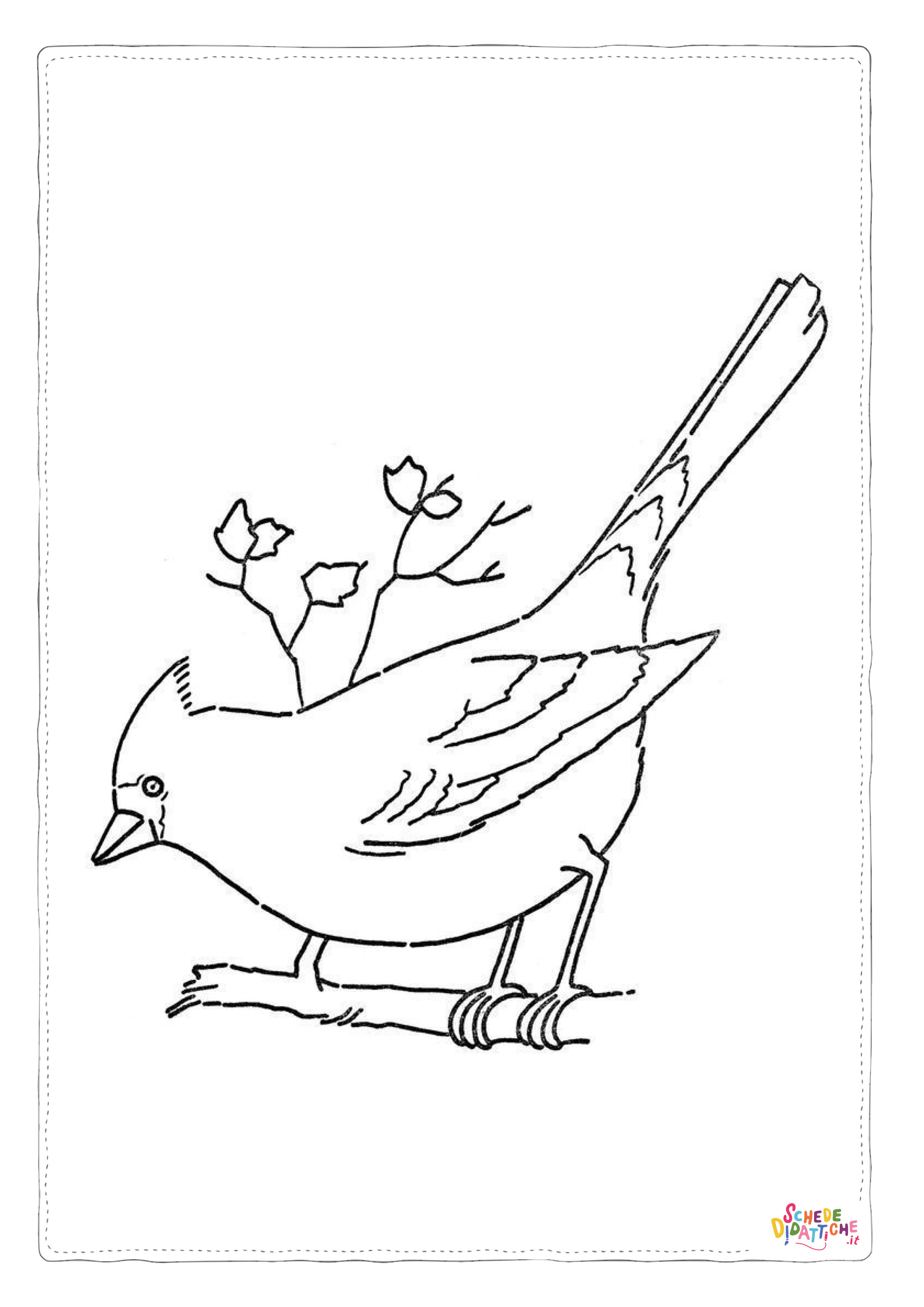 Disegno "Disegno di passero da stampare e colorare 51" Disegno di passero da stampare e colorare 51