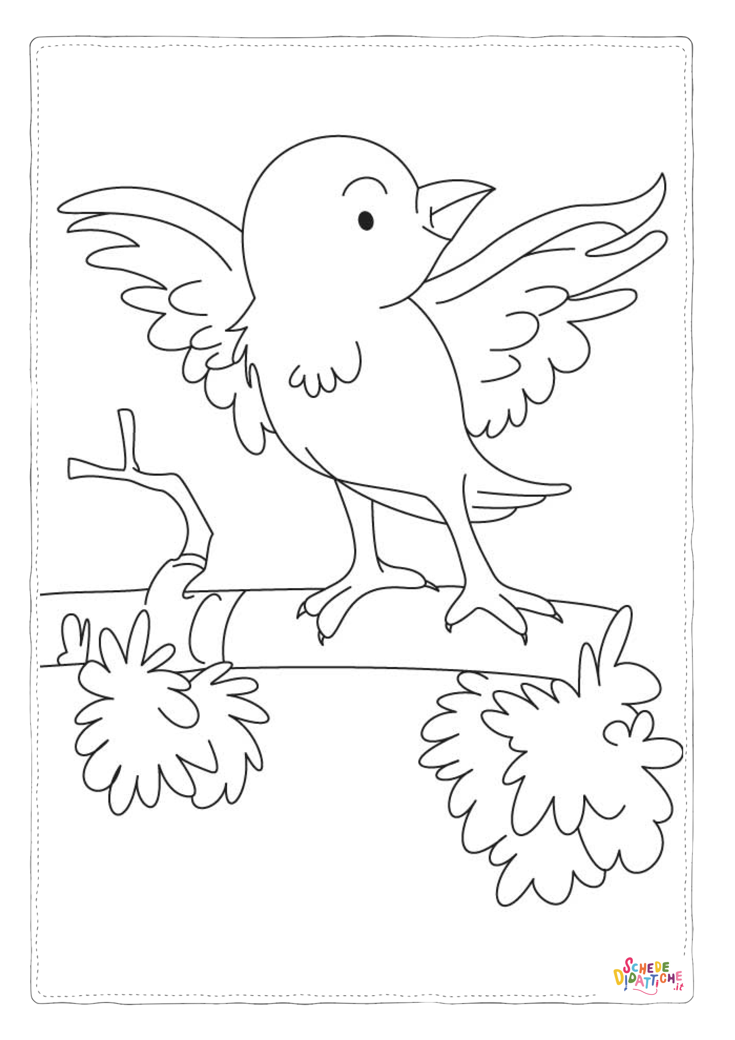 Disegno "Disegno di passero da stampare e colorare 82" Disegno di passero da stampare e colorare 82