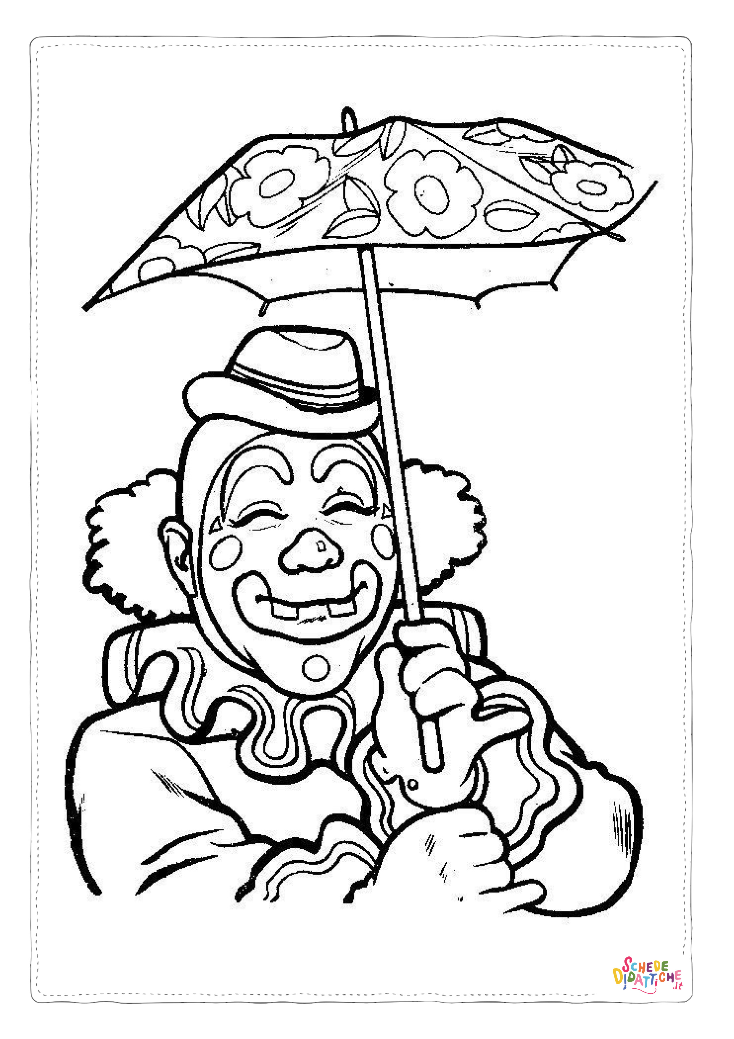 Disegno "Disegno di clown da stampare e colorare 37" Disegno di clown da stampare e colorare 37