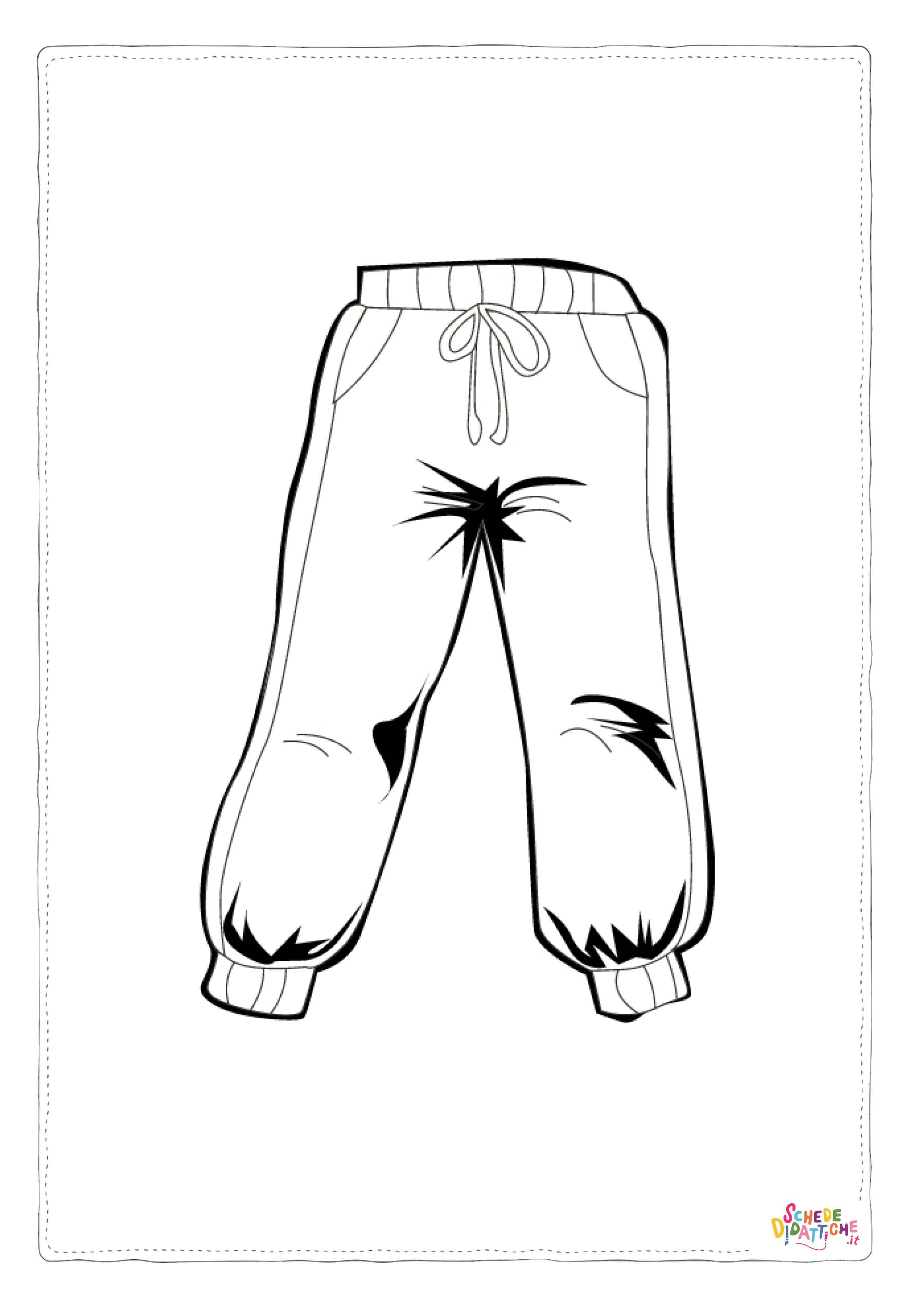 Disegno di pantalone da stampare e colorare 9