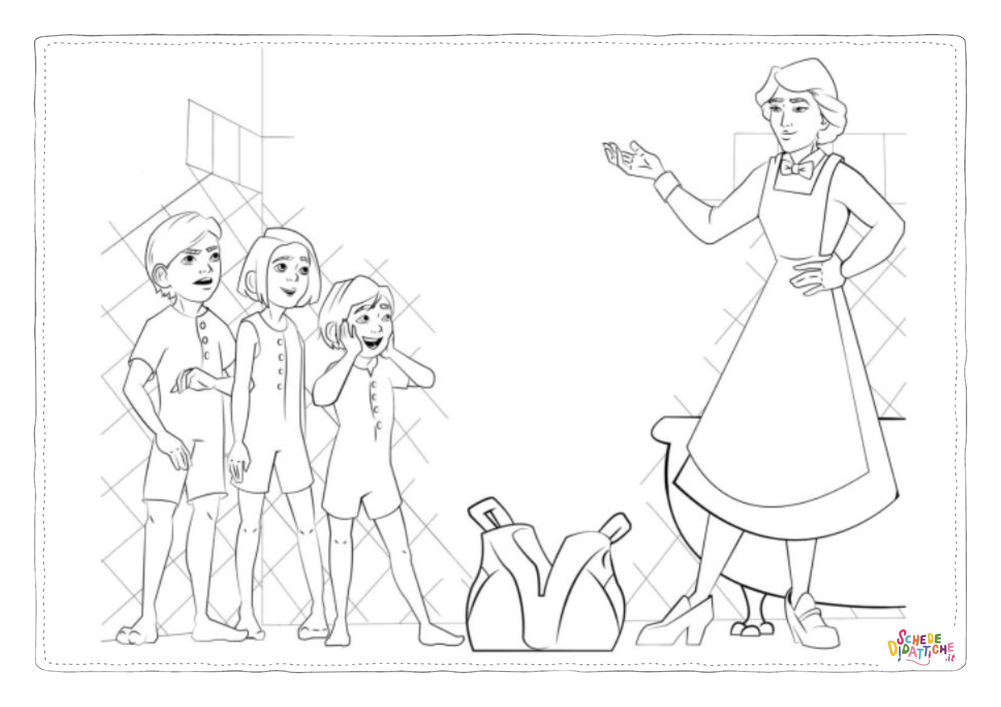Disegno "Disegno di Mary Poppins da stampare e colorare 24" Disegno di Mary Poppins da stampare e colorare 24