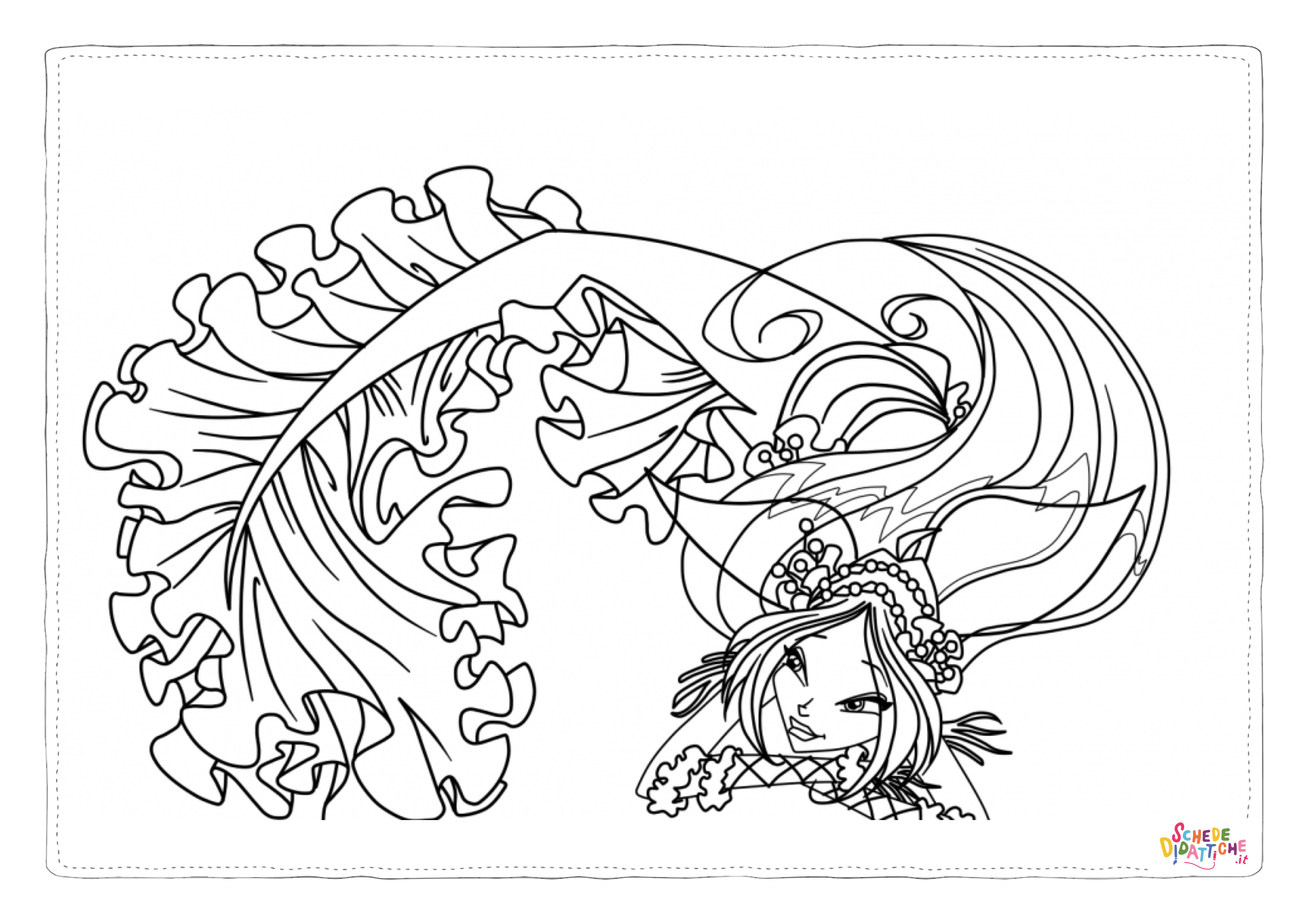 Disegno "Disegno di sirena da stampare e colorare 14" Disegno di sirena da stampare e colorare 14