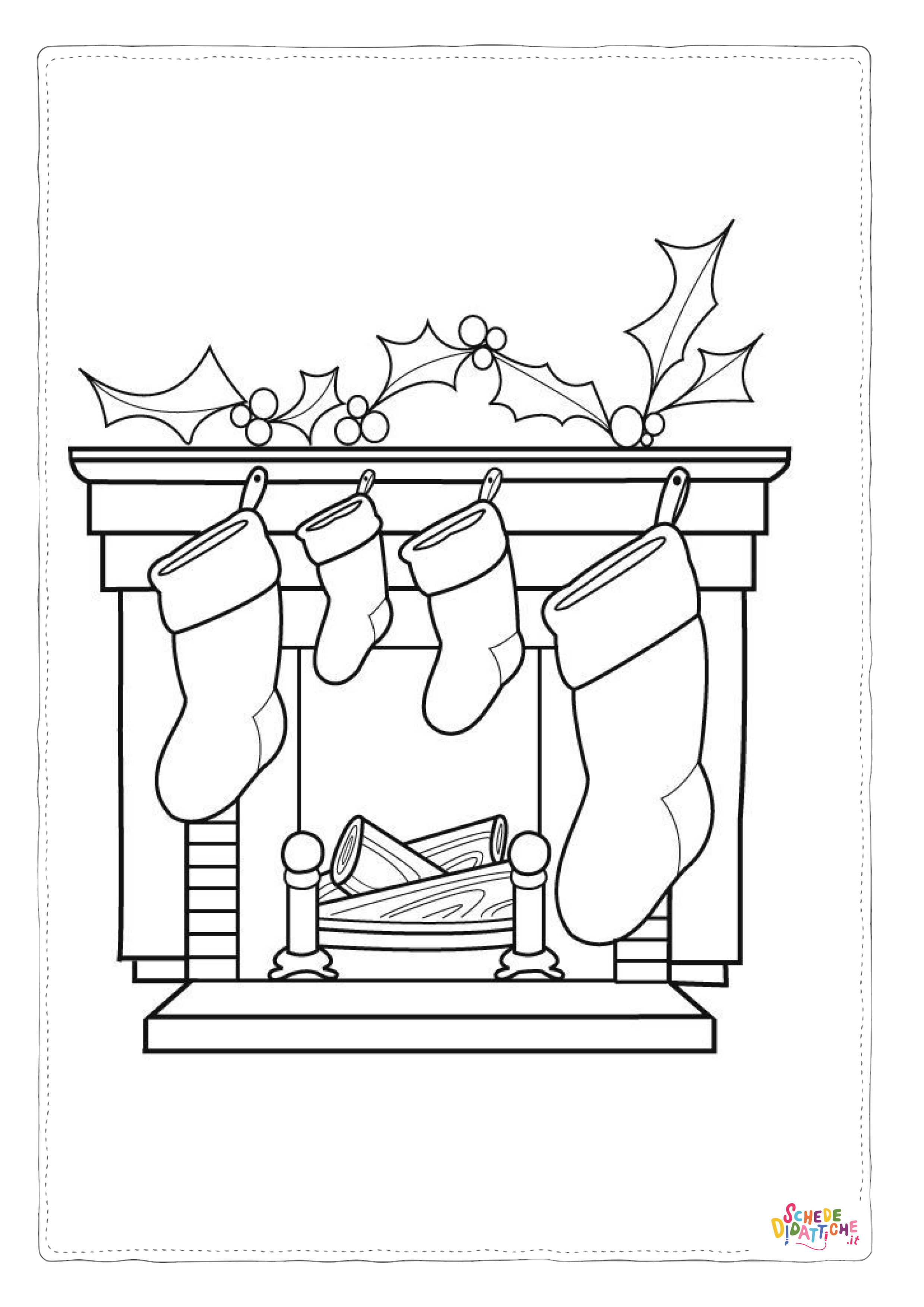 Disegno "Disegno di calza di Natale da stampare e colorare 27" Disegno di calza di Natale da stampare e colorare 27