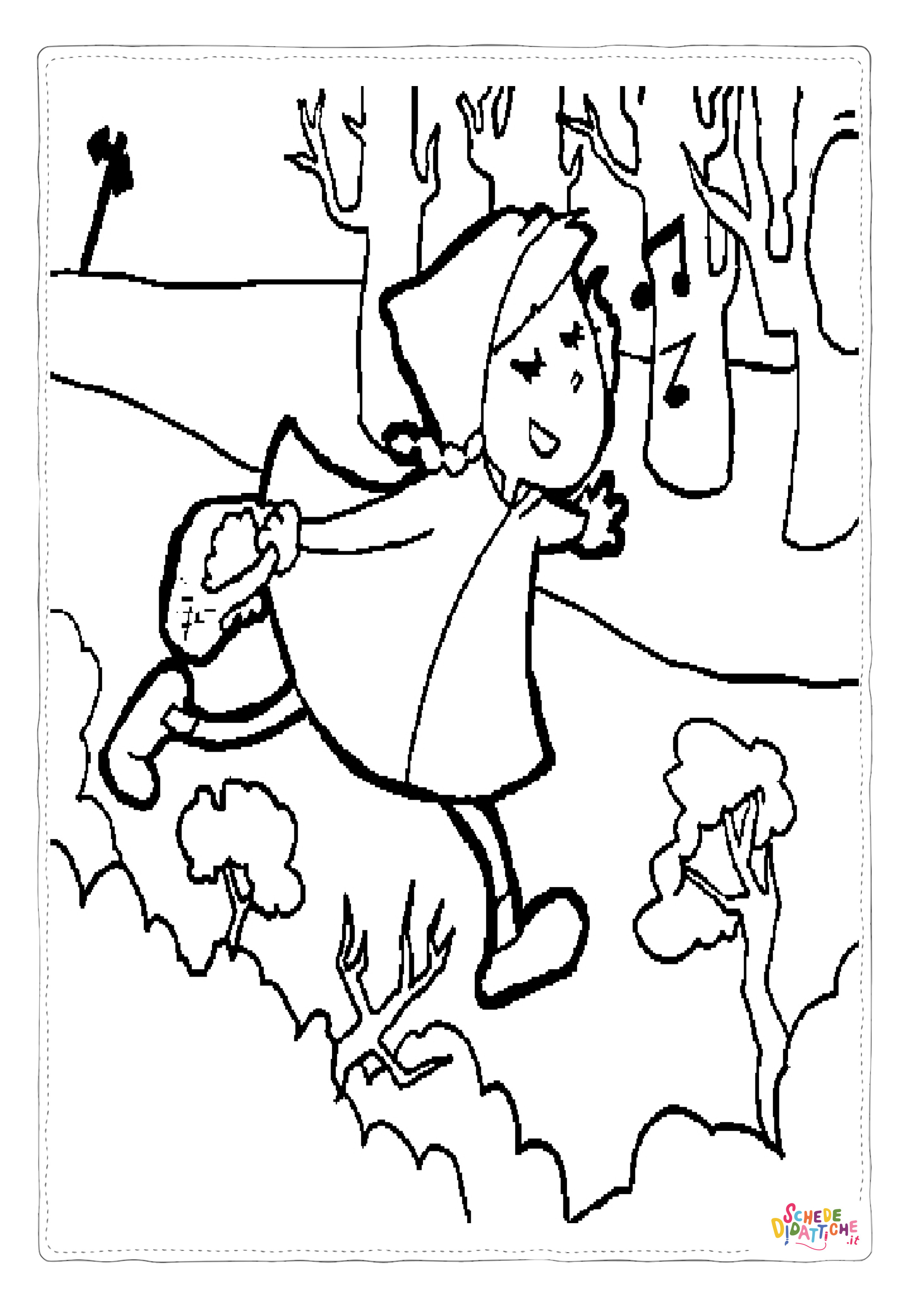 Disegno "Disegno di Cappuccetto Rosso da stampare e colorare 8" Disegno di Cappuccetto Rosso da stampare e colorare 8