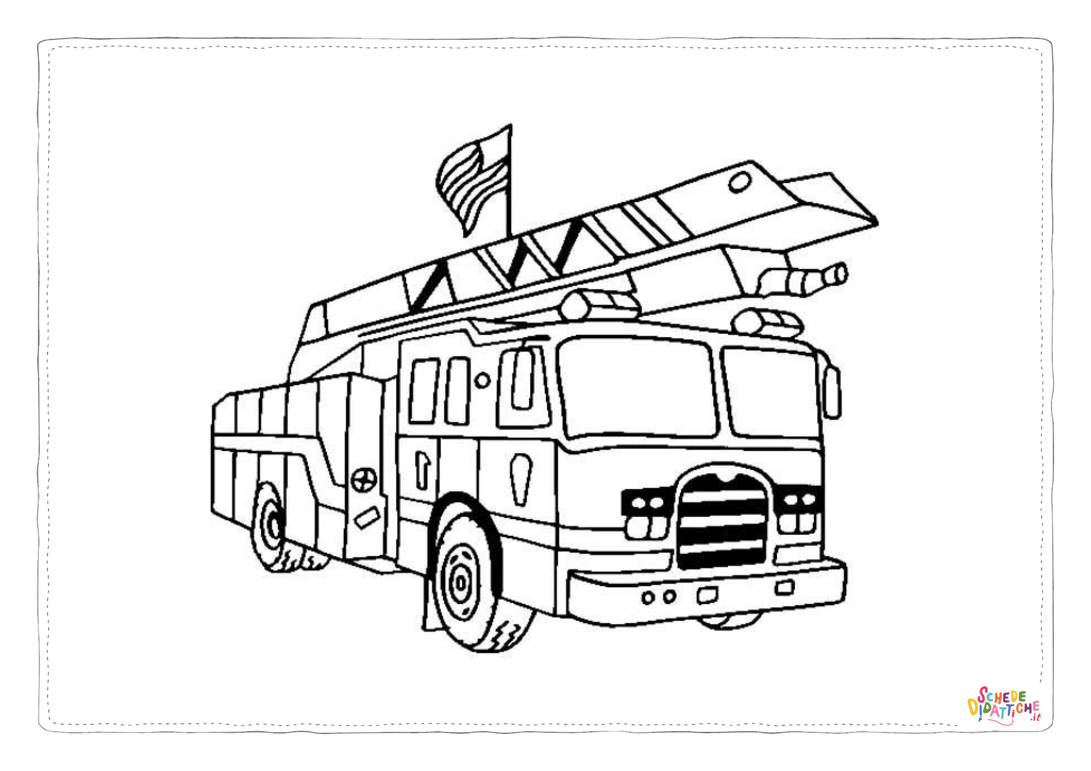 Disegno di camion dei pompieri da stampare e colorare 42