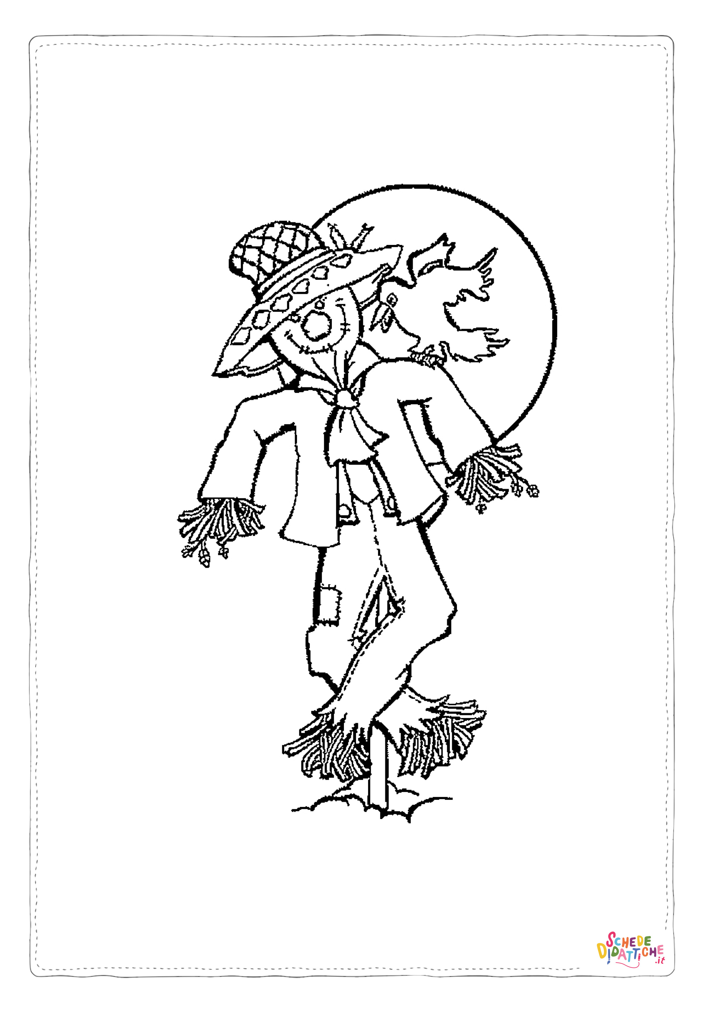 Disegno "Disegno di spaventapasseri da stampare e colorare 15" Disegno di spaventapasseri da stampare e colorare 15