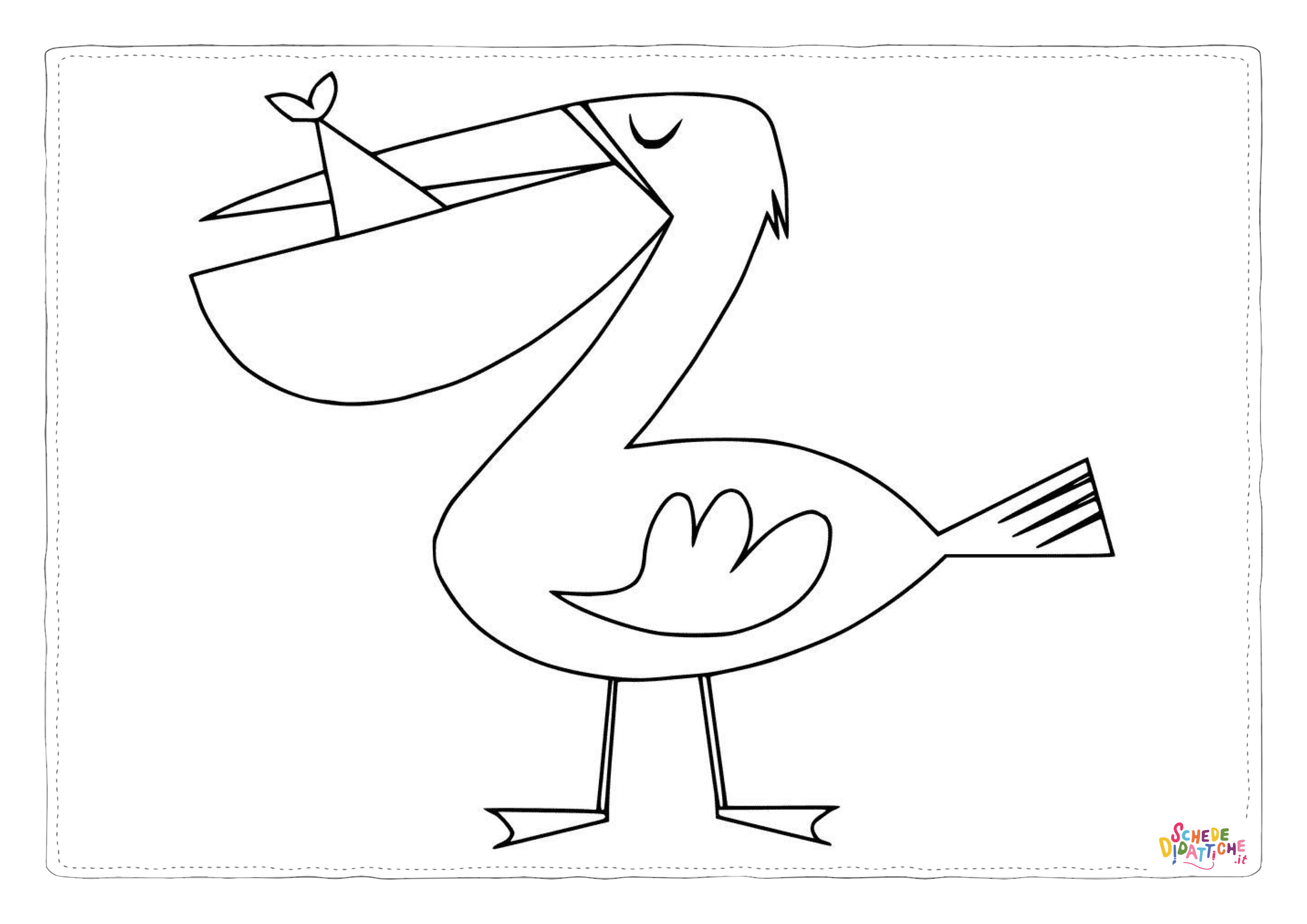 Disegno di pellicano da stampare e colorare 6
