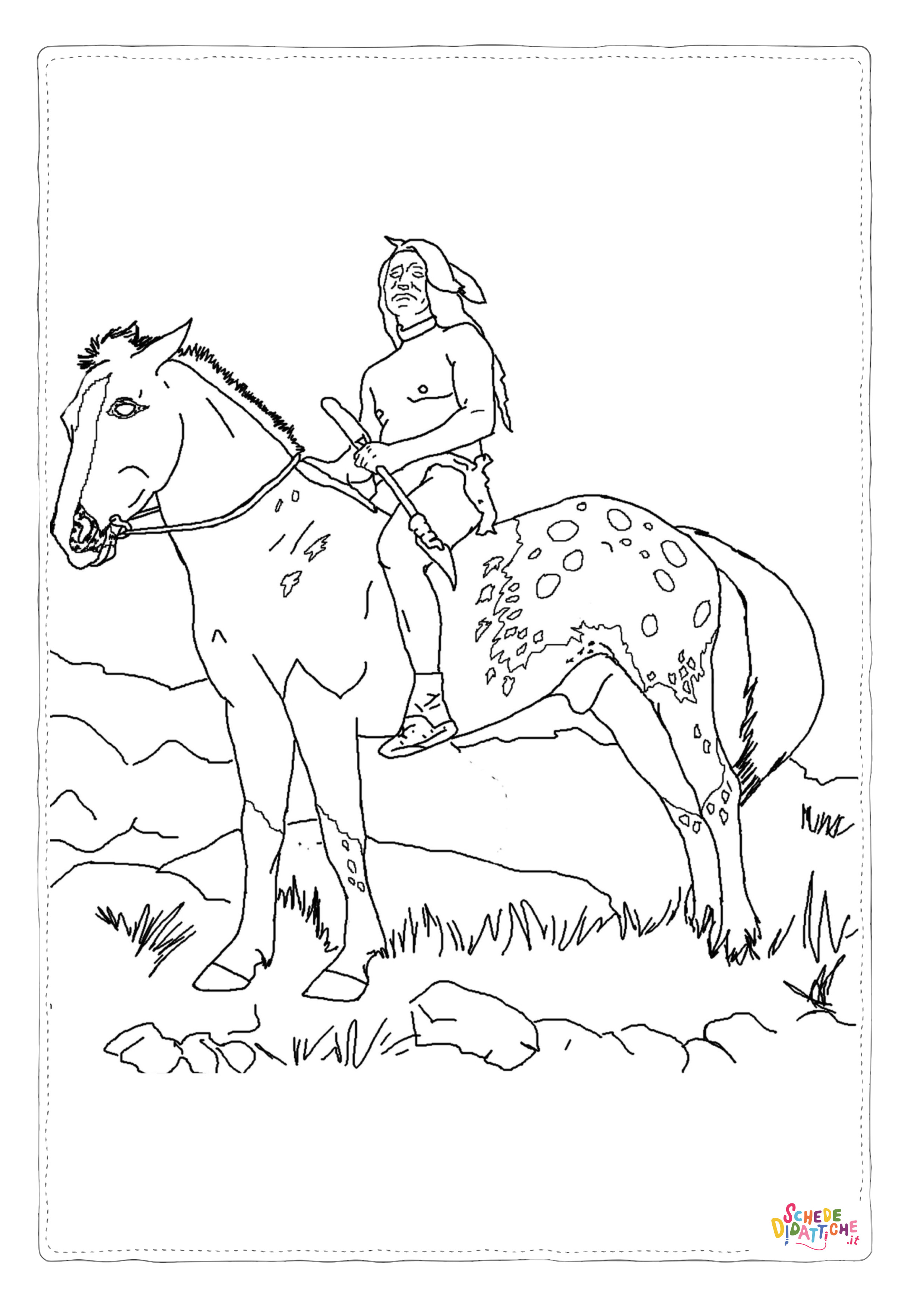 Disegno "Disegno di Indiani d'America da stampare e colorare 20" Disegno di Indiani d'America da stampare e colorare 20