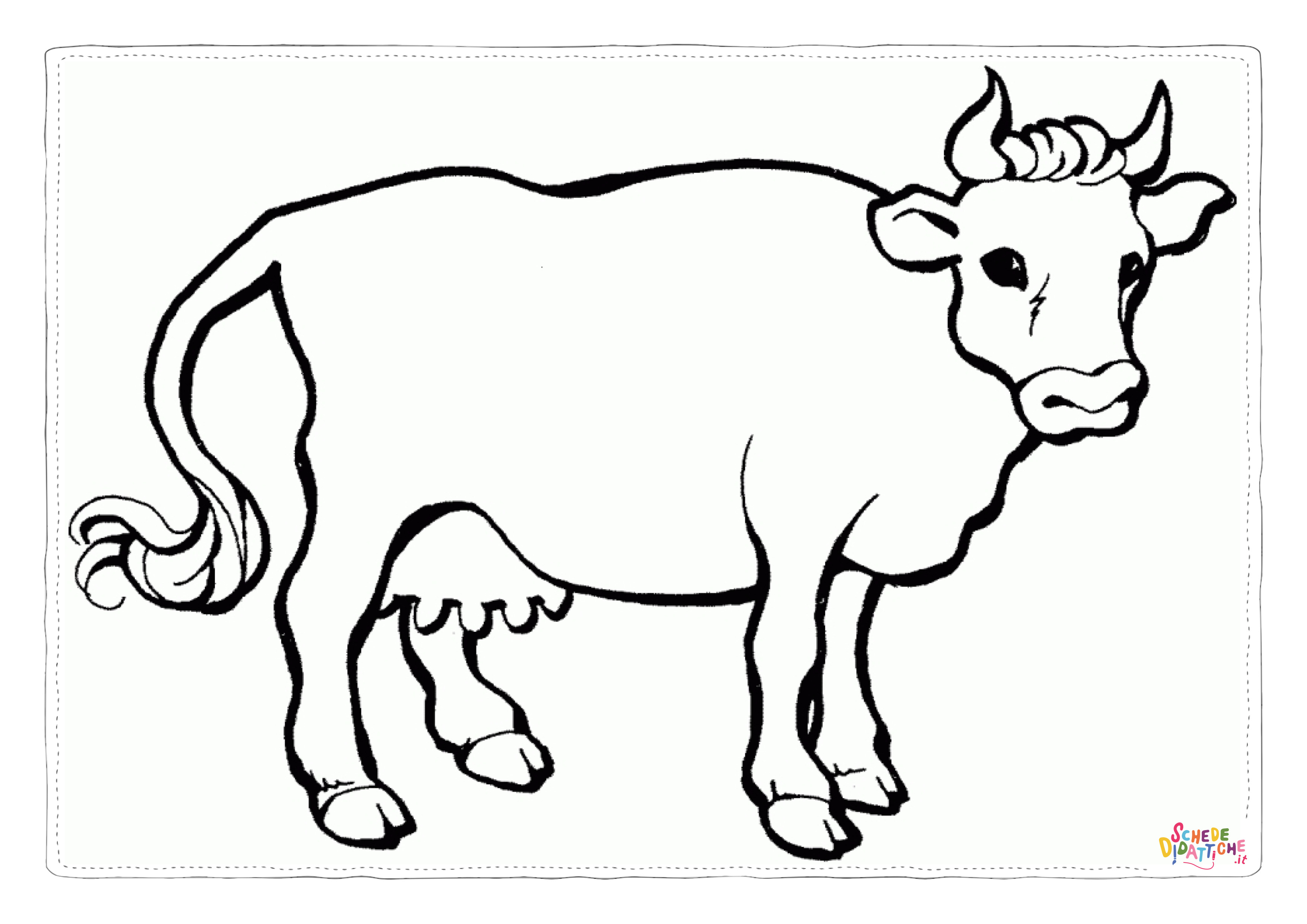 Disegno "Disegno di mucca da stampare e colorare 95" Disegno di mucca da stampare e colorare 95