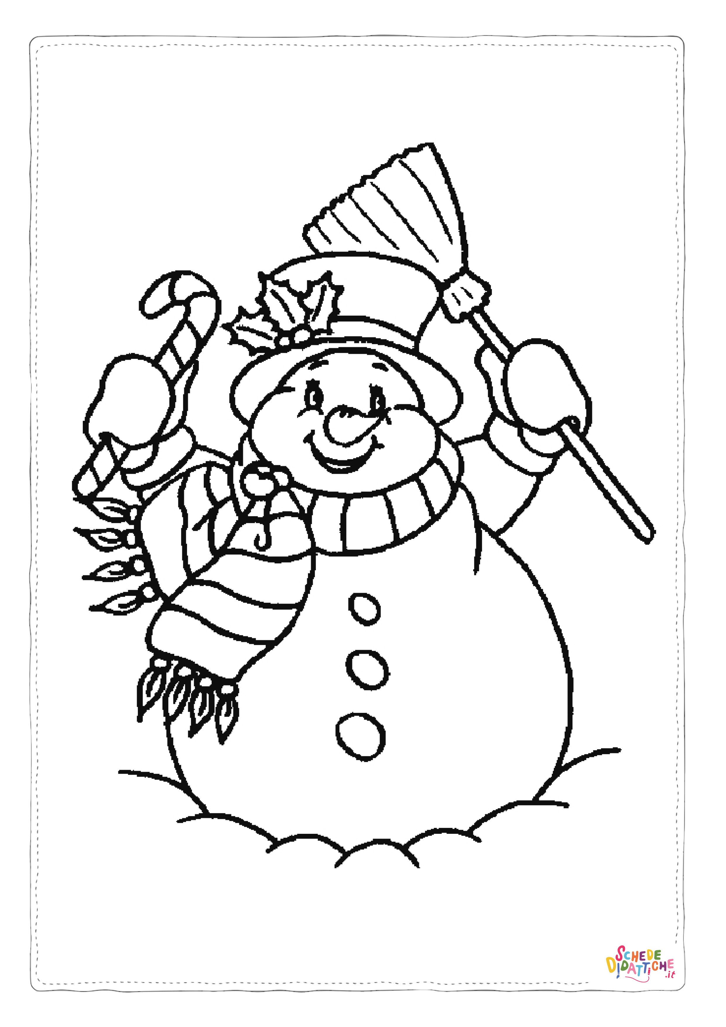 Disegno "Disegno di pupazzo di neve da stampare e colorare 104" Disegno di pupazzo di neve da stampare e colorare 104
