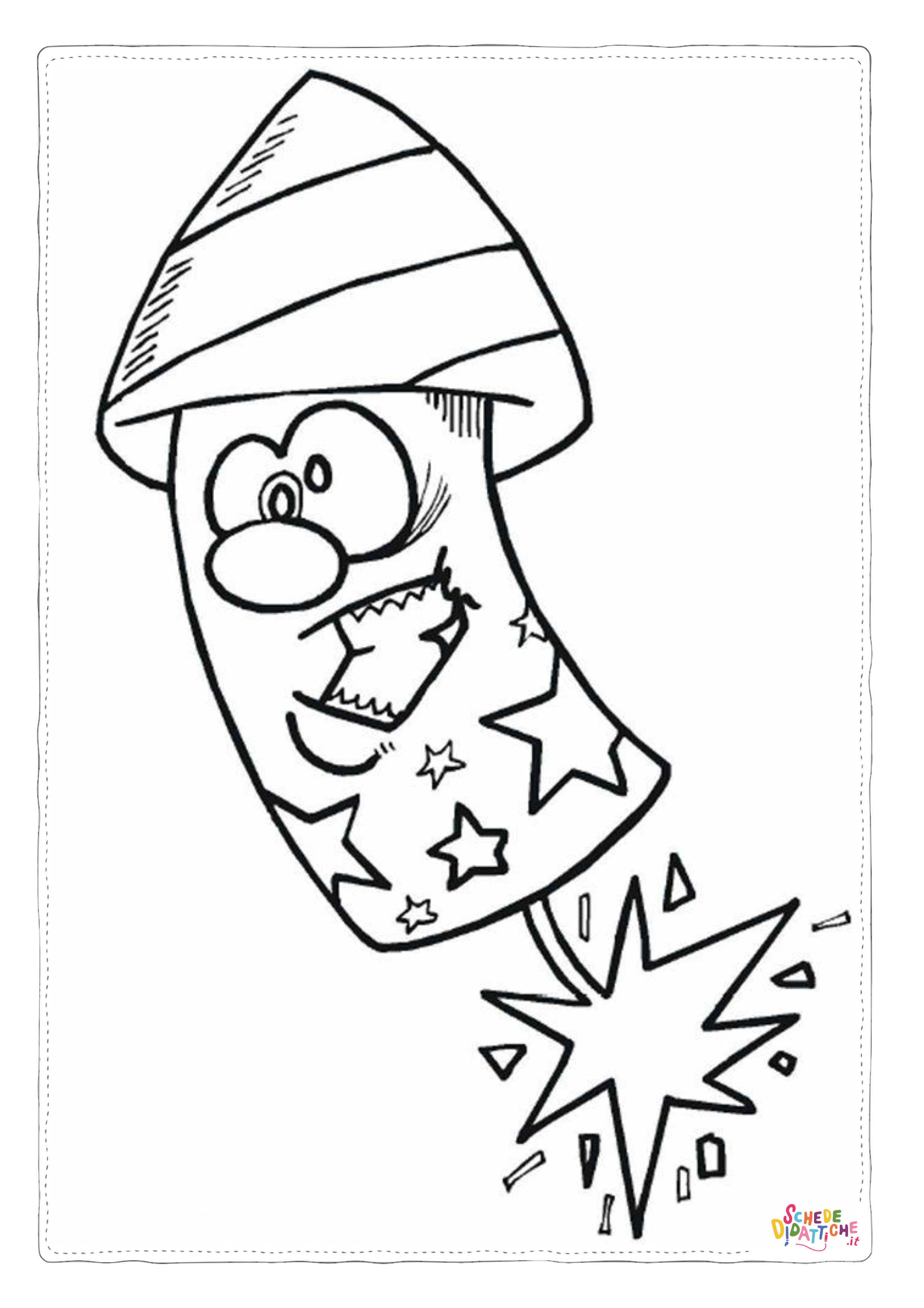 Disegno "Disegno di fuoco d'artificio da stampare e colorare 5" Disegno di fuoco d'artificio da stampare e colorare 5