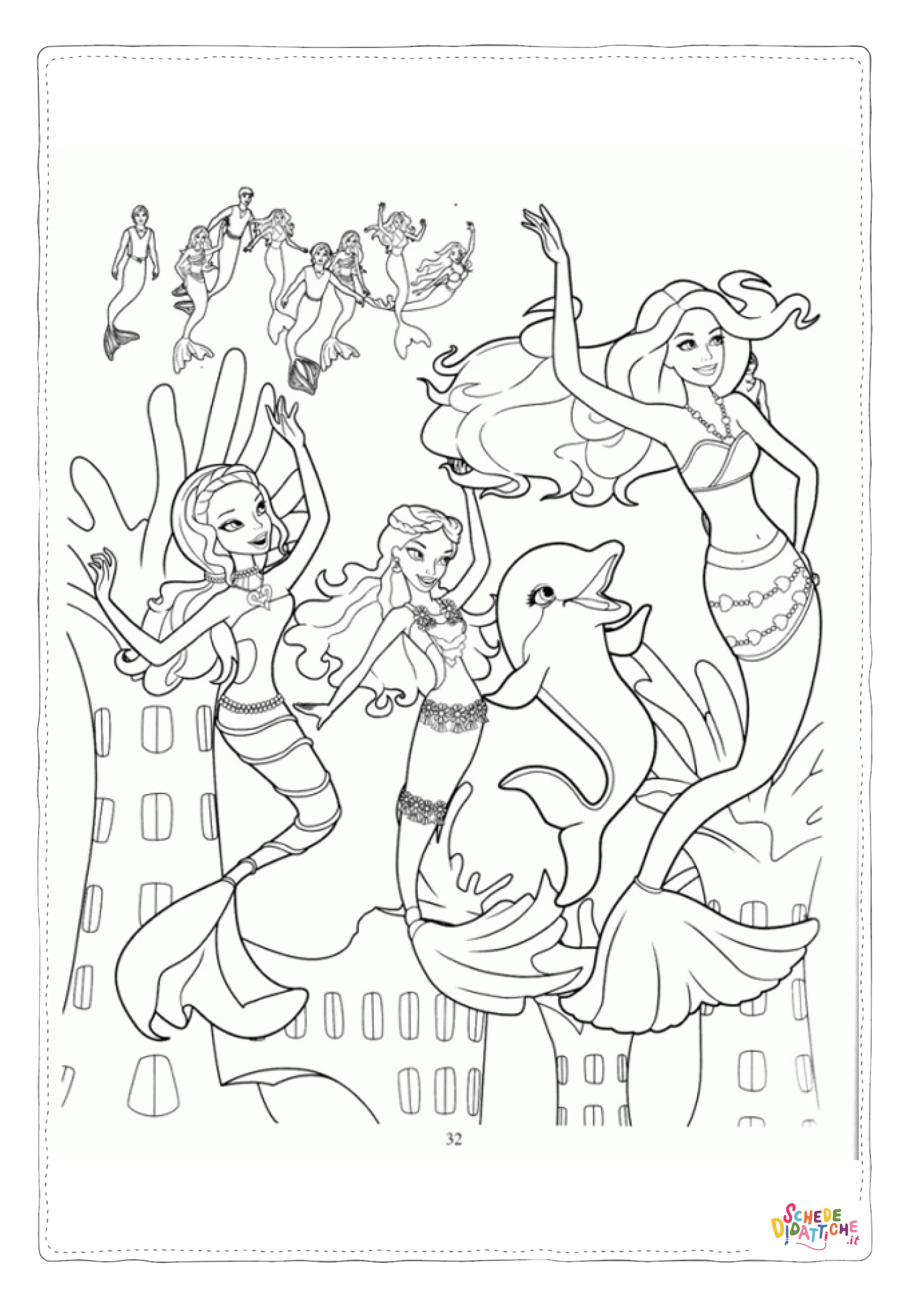 Disegno "Disegno di sirena da stampare e colorare 18" Disegno di sirena da stampare e colorare 18