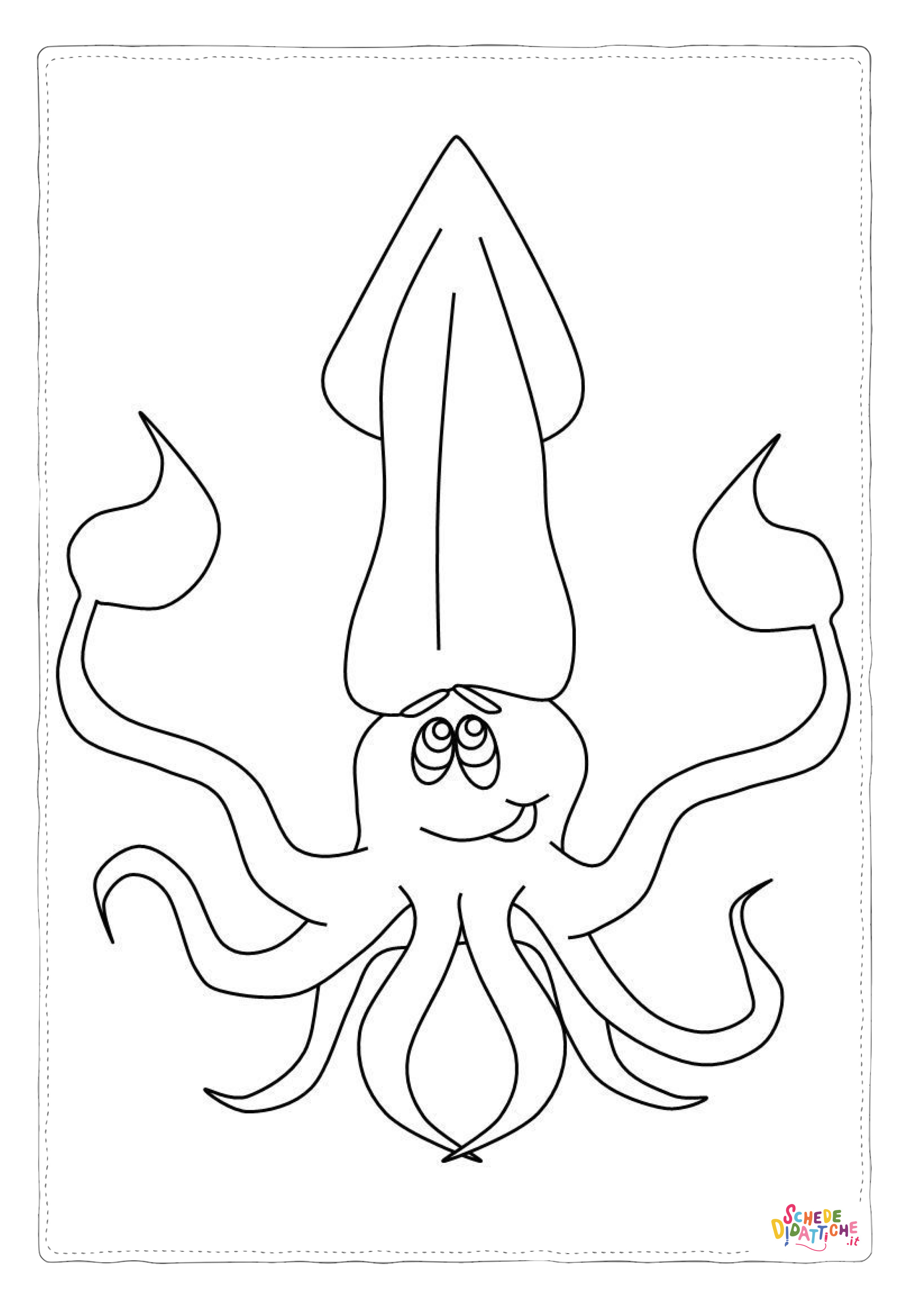 Disegno "Disegno di piovra da stampare e colorare 3" Disegno di piovra da stampare e colorare 3