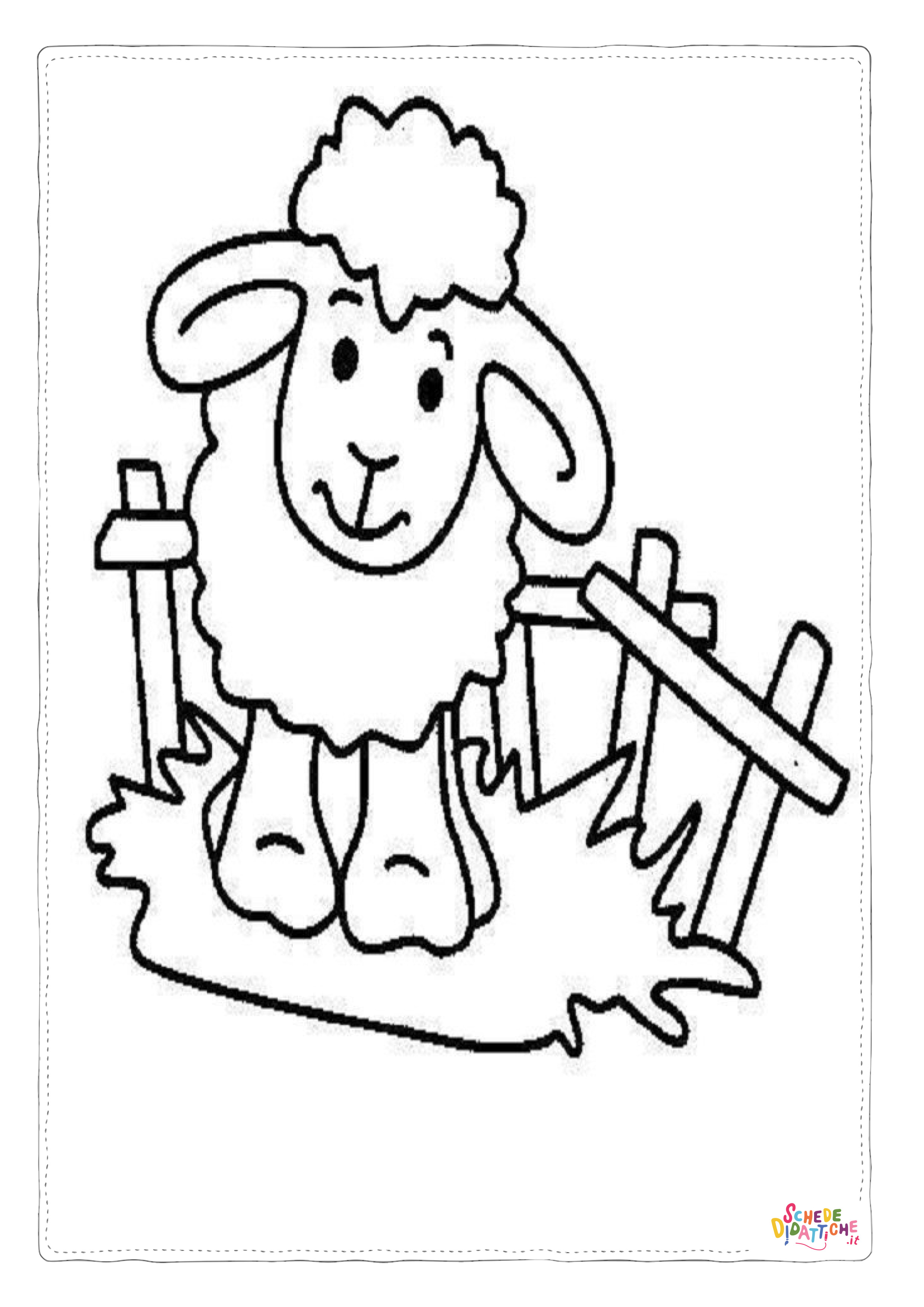 Disegno "Disegno di pecora da stampare e colorare 83" Disegno di pecora da stampare e colorare 83