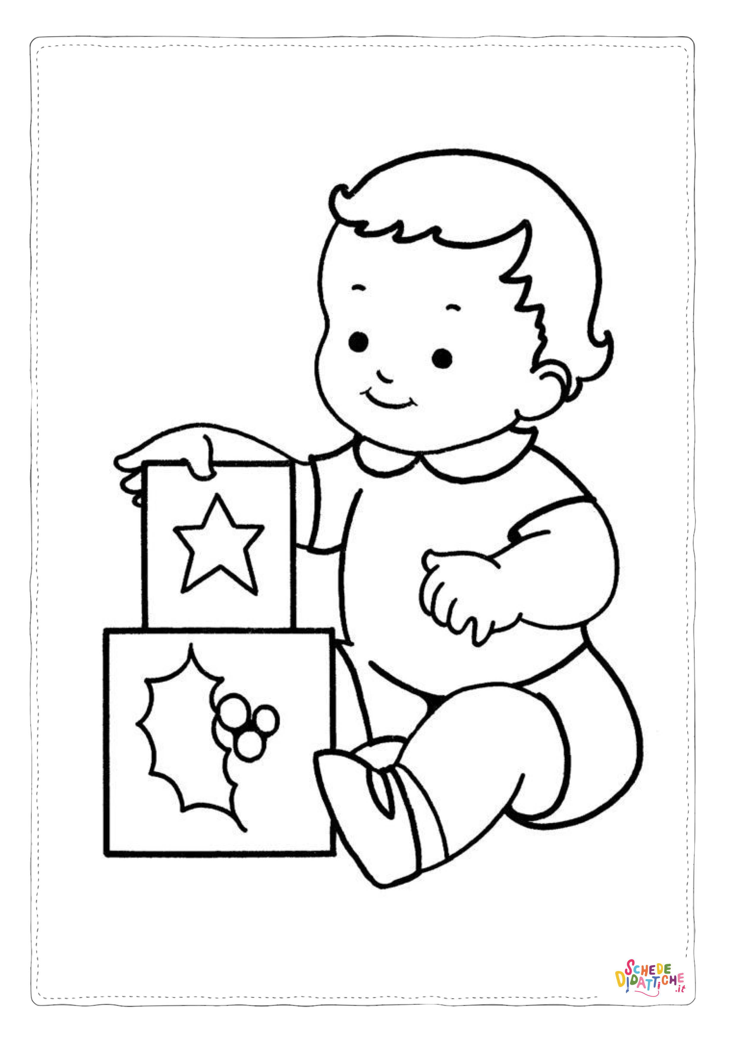 Disegno "Disegno di bambino da stampare e colorare 128" Disegno di bambino da stampare e colorare 128
