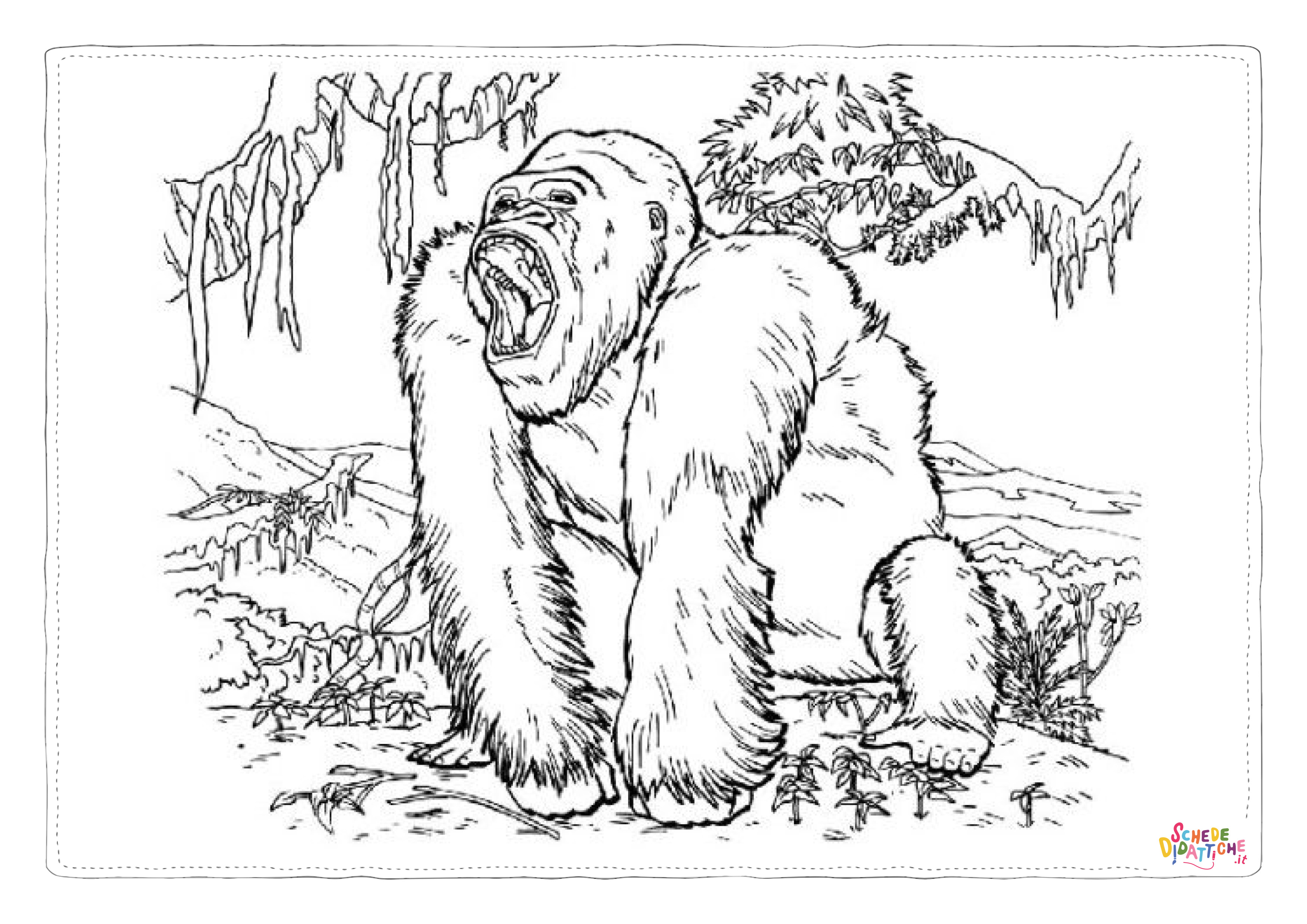 Disegno "Disegno di King Kong da stampare e colorare 2" Disegno di King Kong da stampare e colorare 2