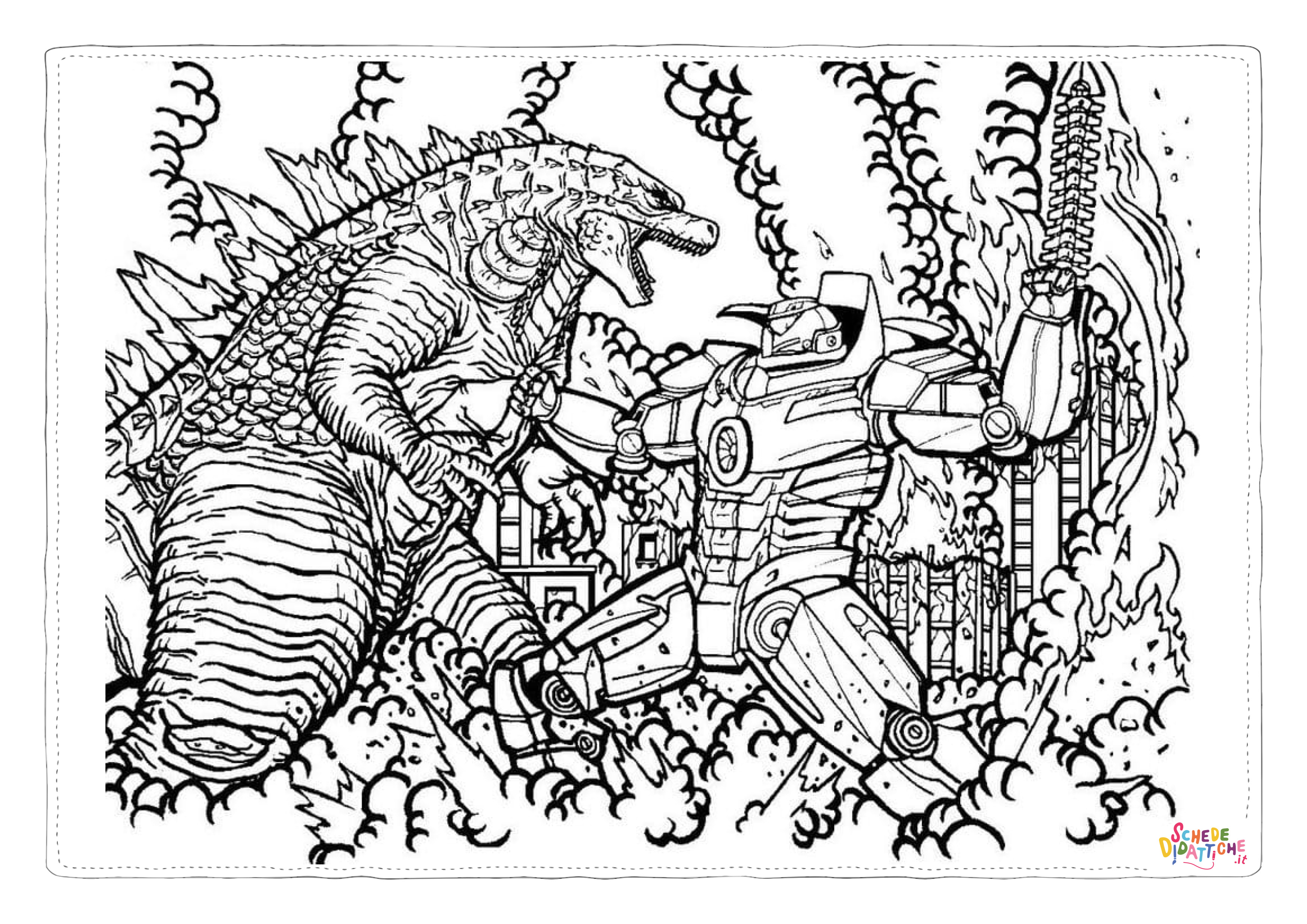 Disegno di Godzilla da stampare e colorare 9