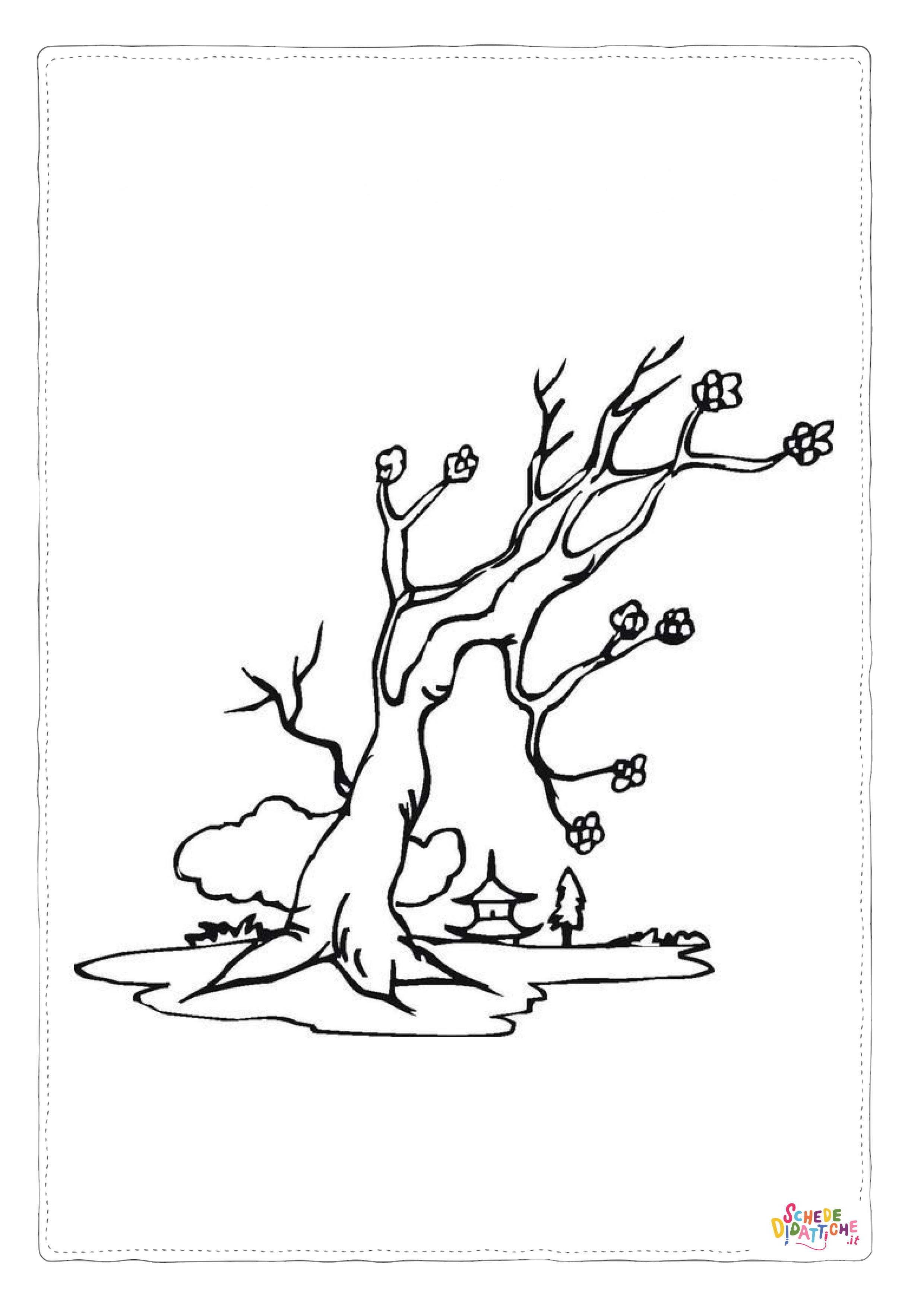 Disegno "Disegno di albero da stampare e colorare 109" Disegno di albero da stampare e colorare 109