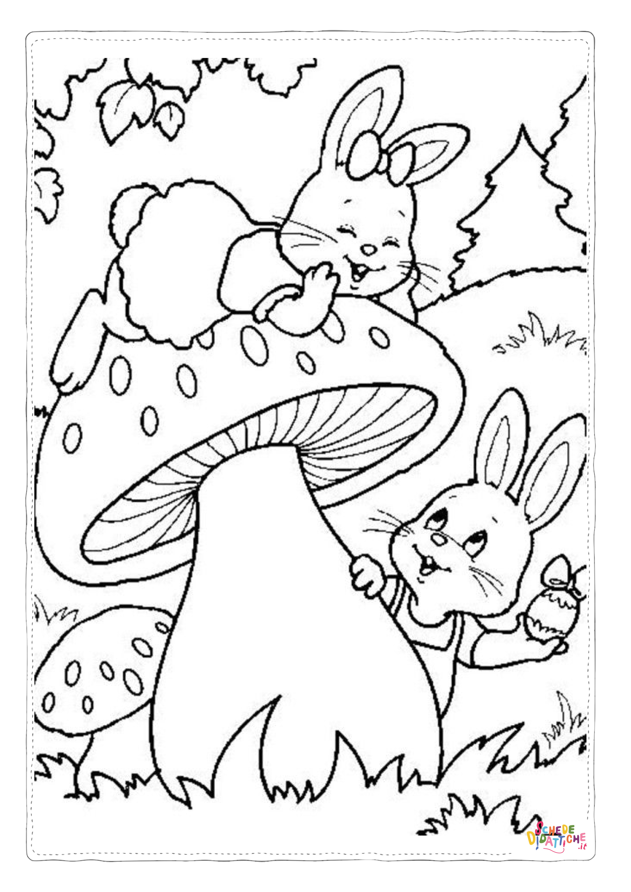 Disegno "Disegno di fungo da stampare e colorare 4" Disegno di fungo da stampare e colorare 4