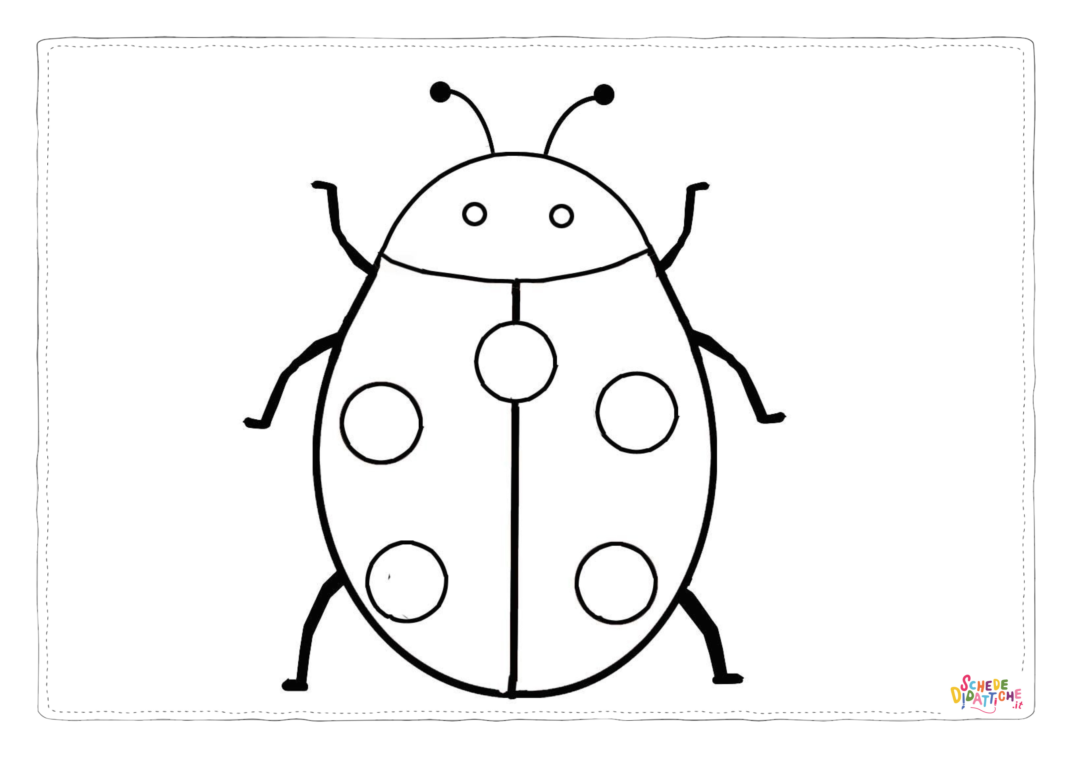 Disegno "Disegno di coccinella da stampare e colorare 1" Disegno di coccinella da stampare e colorare 1