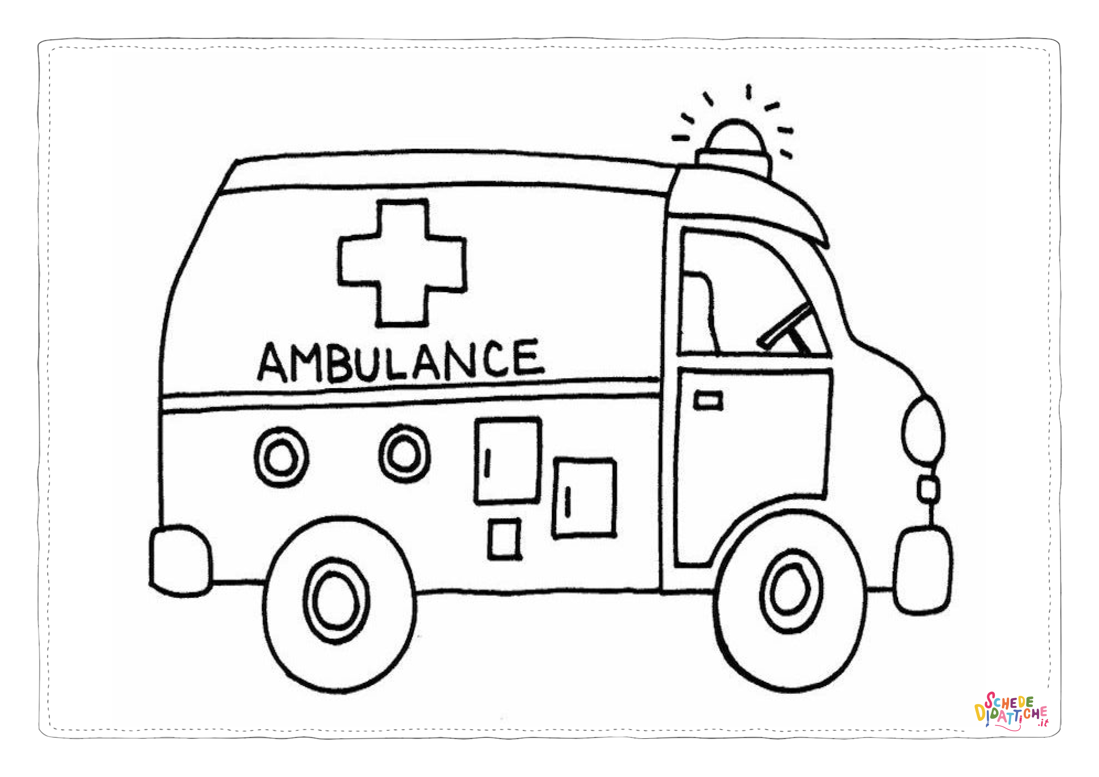 Disegno "Disegno di ambulanza da stampare e colorare 11" Disegno di ambulanza da stampare e colorare 11