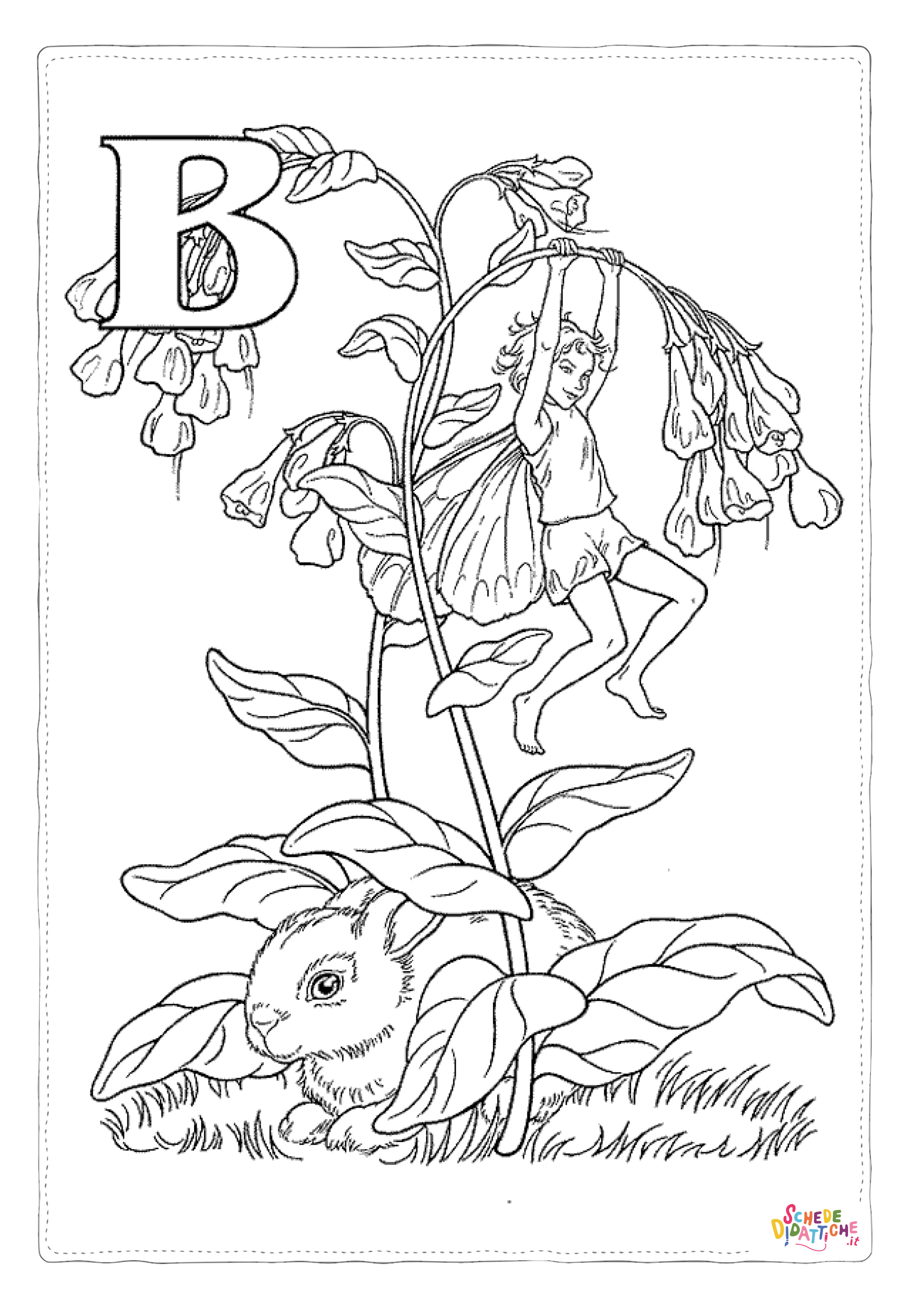 Disegno "Disegno di fata da stampare e colorare 14" Disegno di fata da stampare e colorare 14