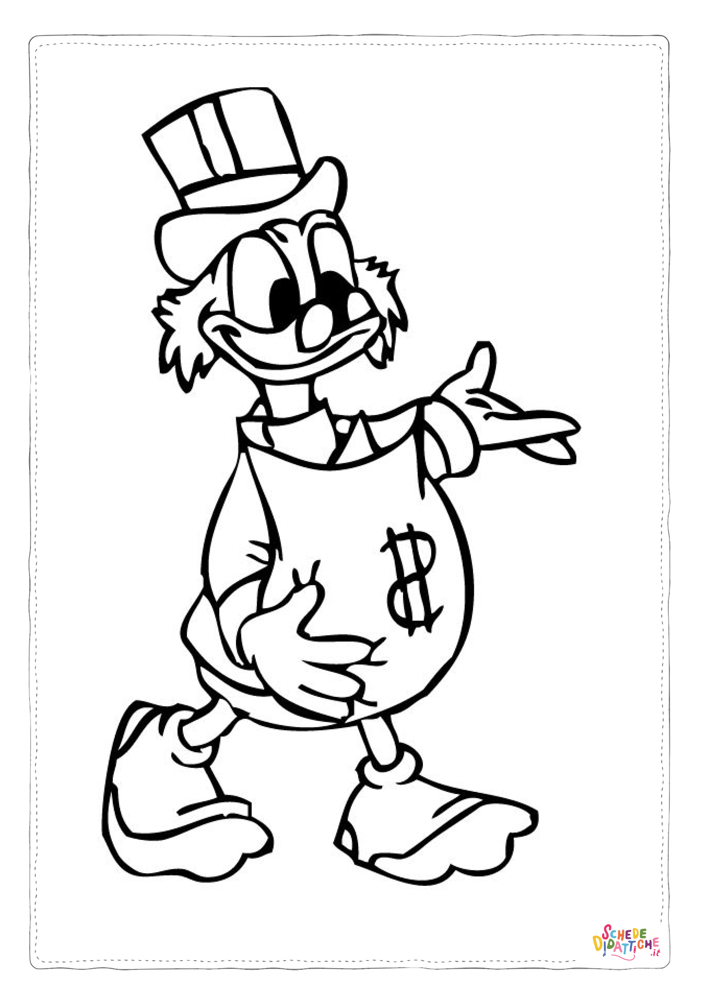 Disegno "Disegno di Zio Paperone da stampare e colorare 9" Disegno di Zio Paperone da stampare e colorare 9