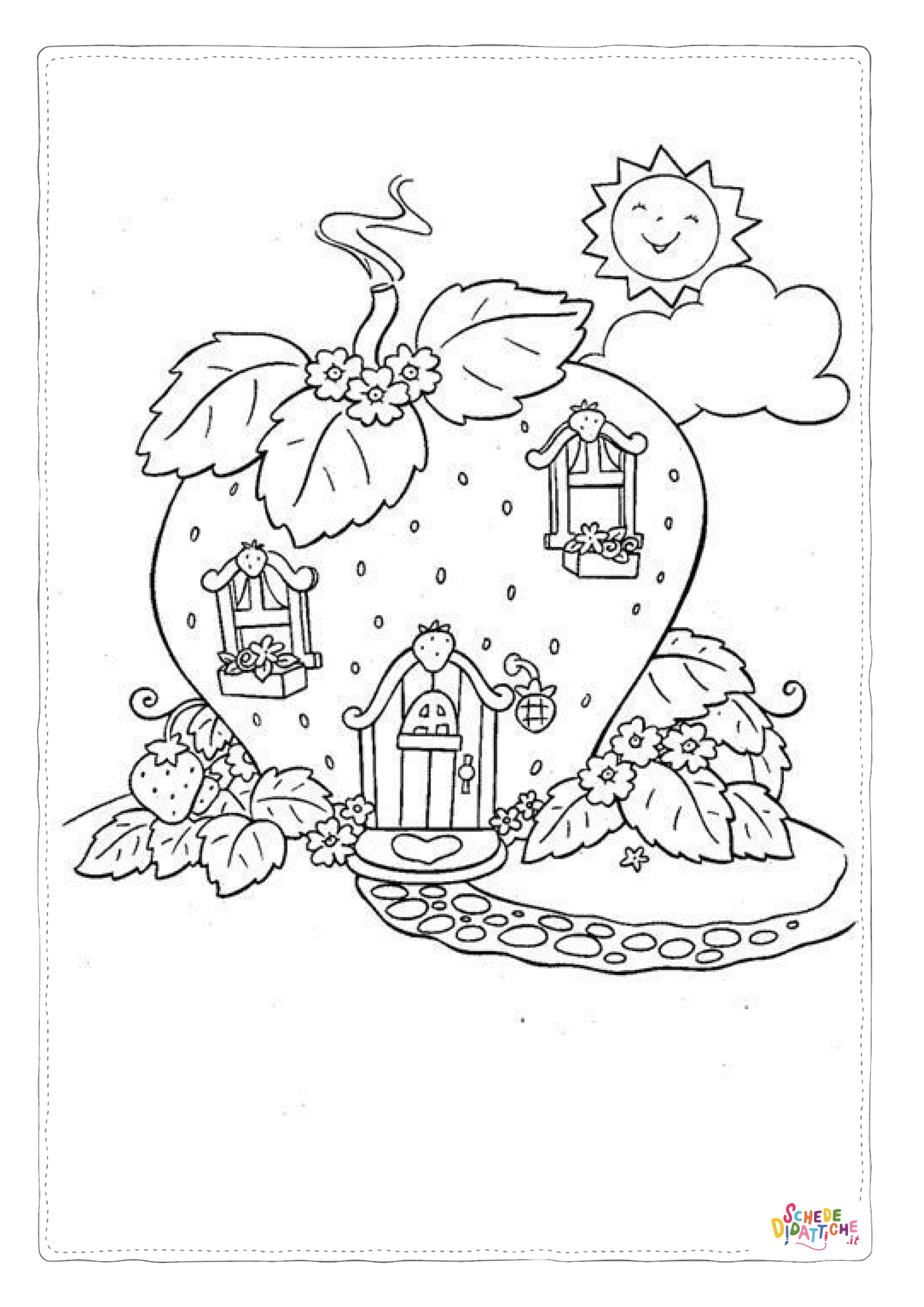 Disegno "Disegno di fragola da stampare e colorare 29" Disegno di fragola da stampare e colorare 29