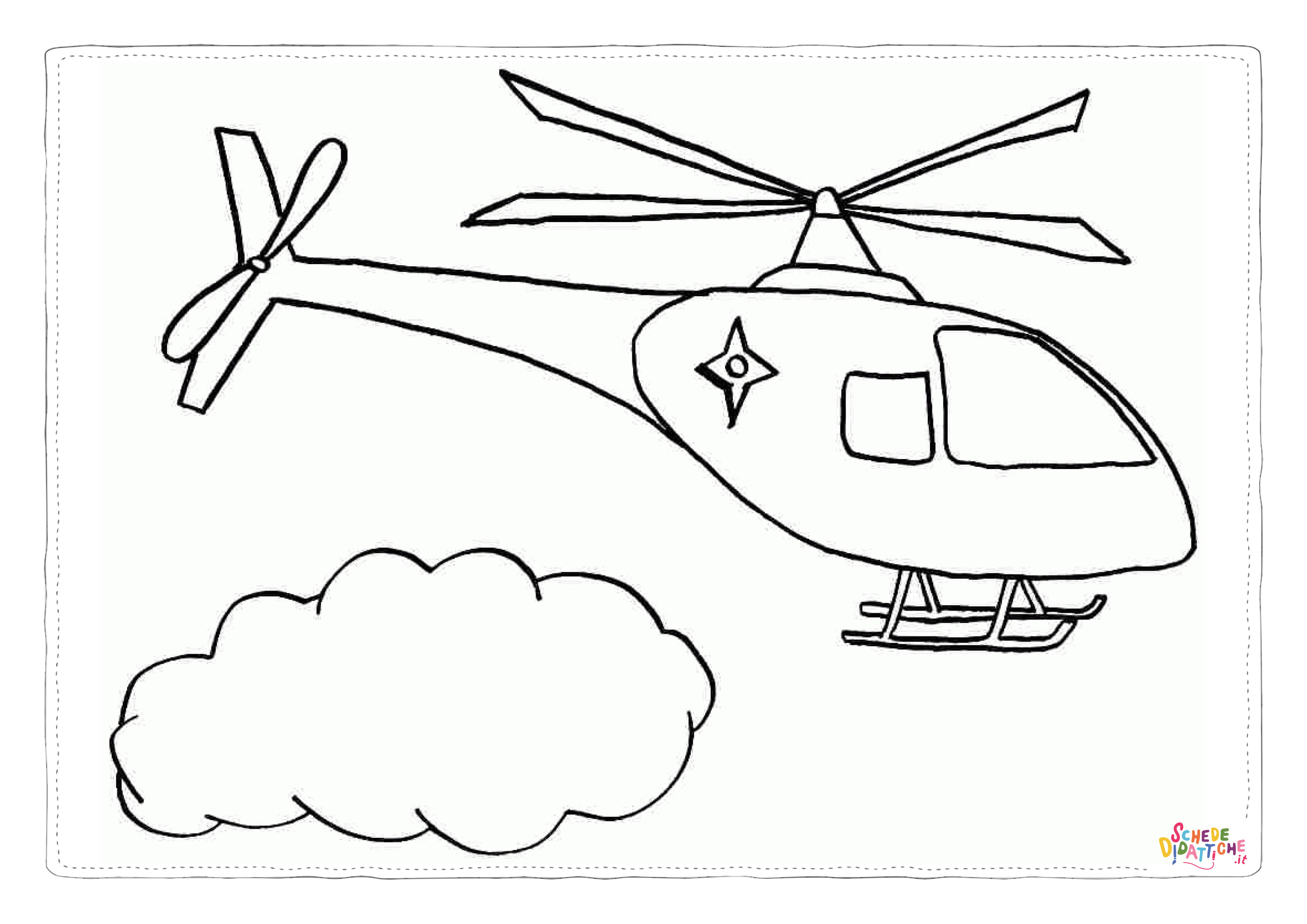 Disegno "Disegno di elicottero da stampare e colorare 21" Disegno di elicottero da stampare e colorare 21
