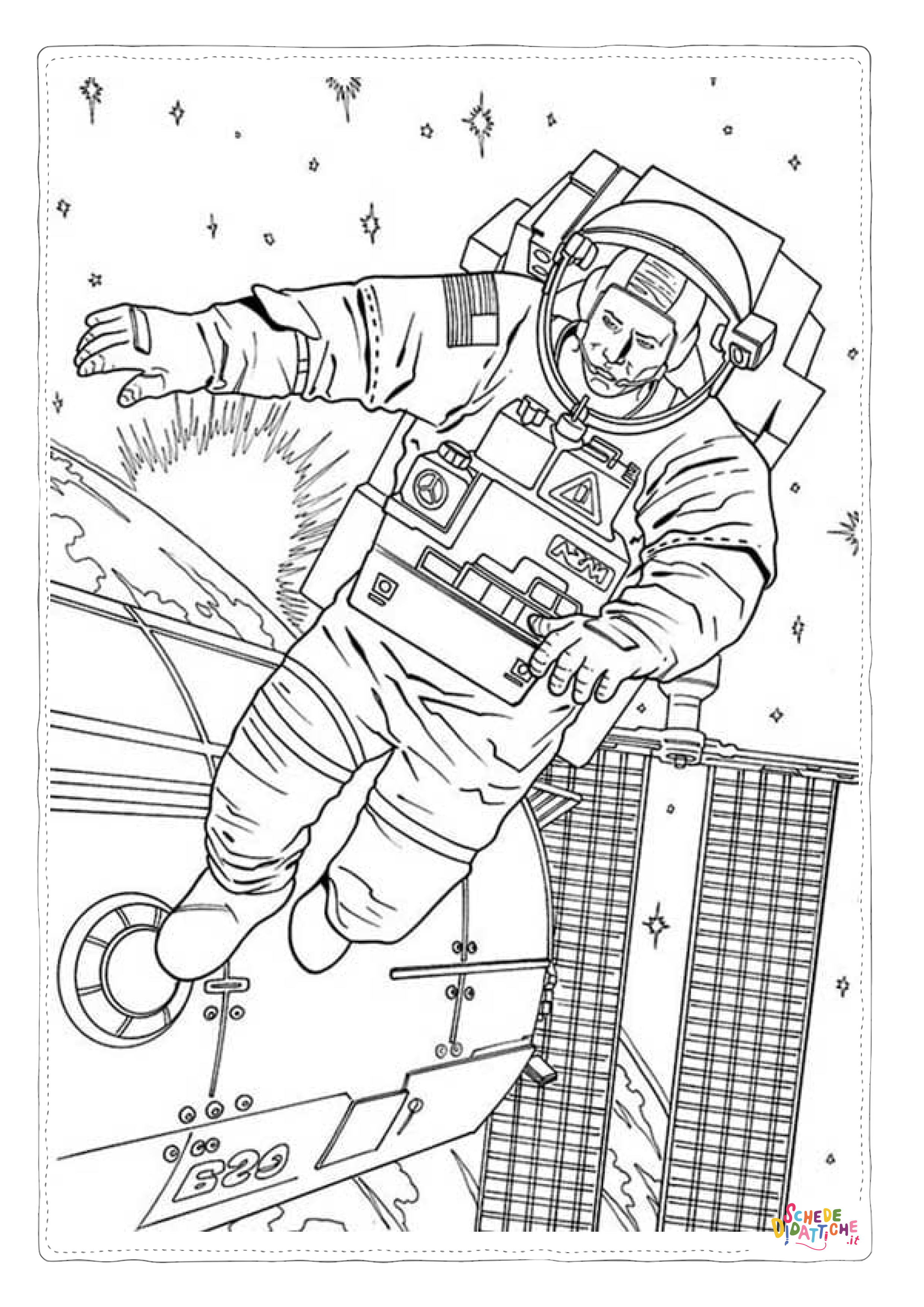 Disegno "Disegno di astronauta da stampare e colorare 7" Disegno di astronauta da stampare e colorare 7