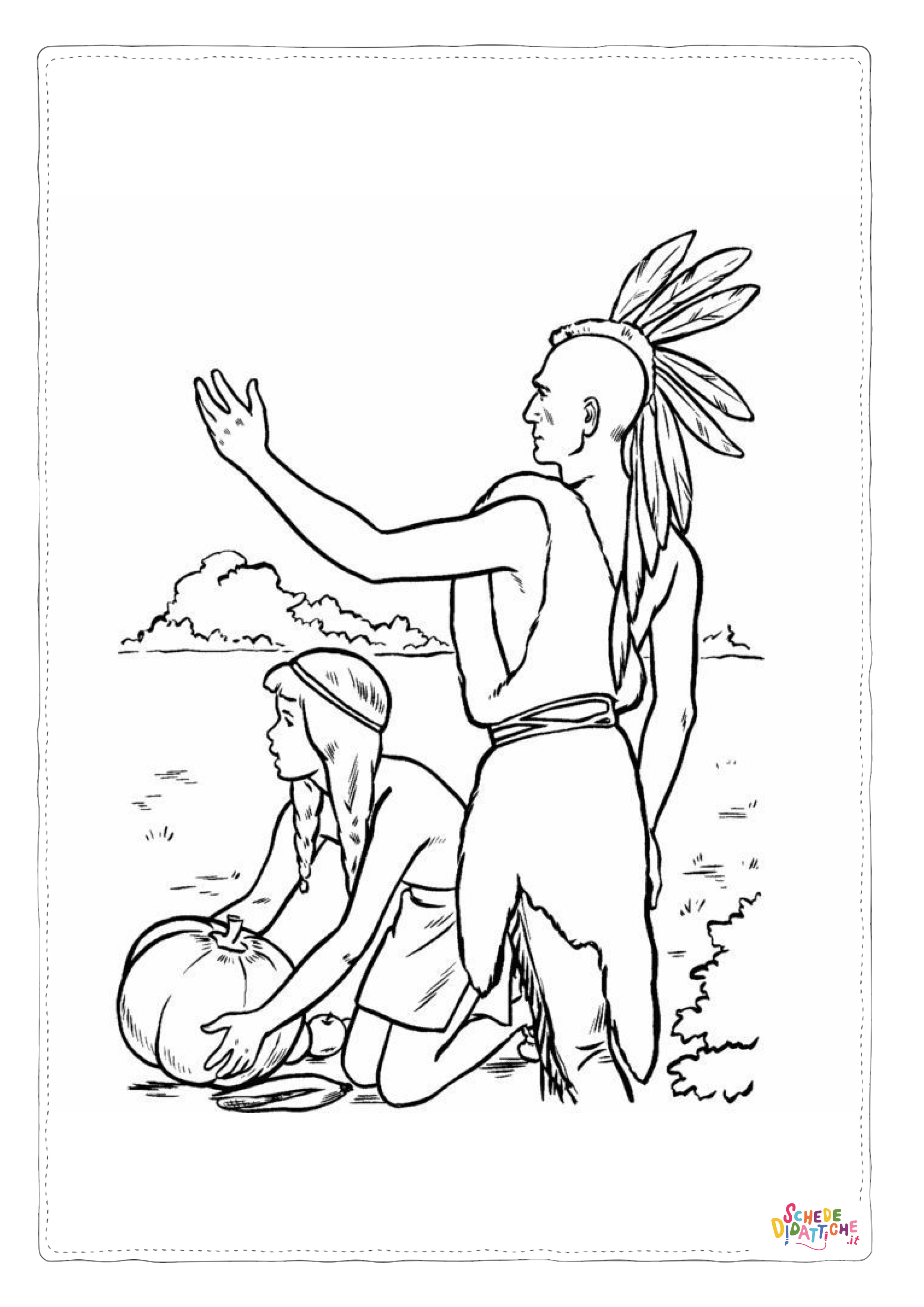 Disegno "Disegno di Indiani d'America da stampare e colorare 90" Disegno di Indiani d'America da stampare e colorare 90