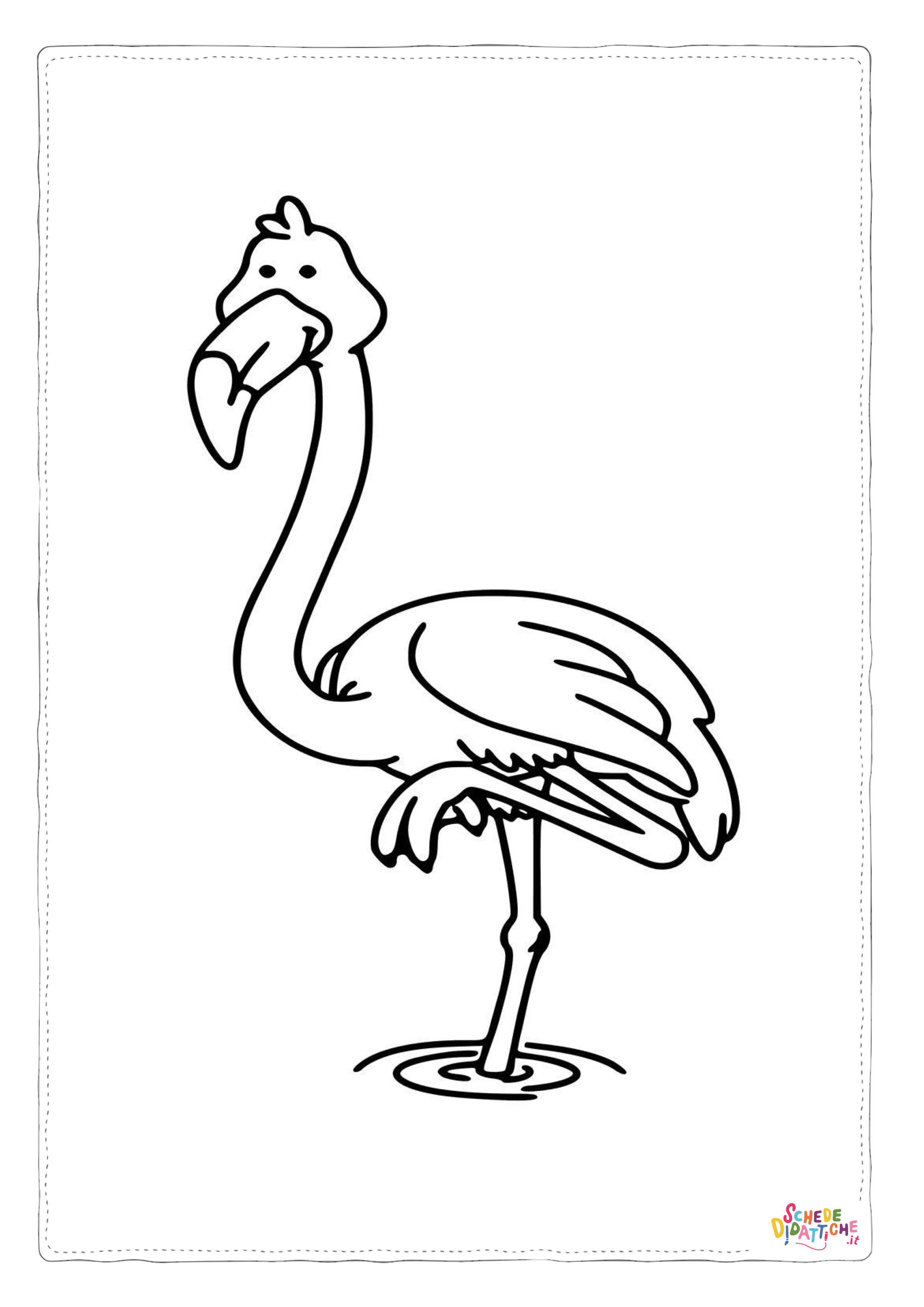 Disegno "Disegno di fenicottero da stampare e colorare 7" Disegno di fenicottero da stampare e colorare 7