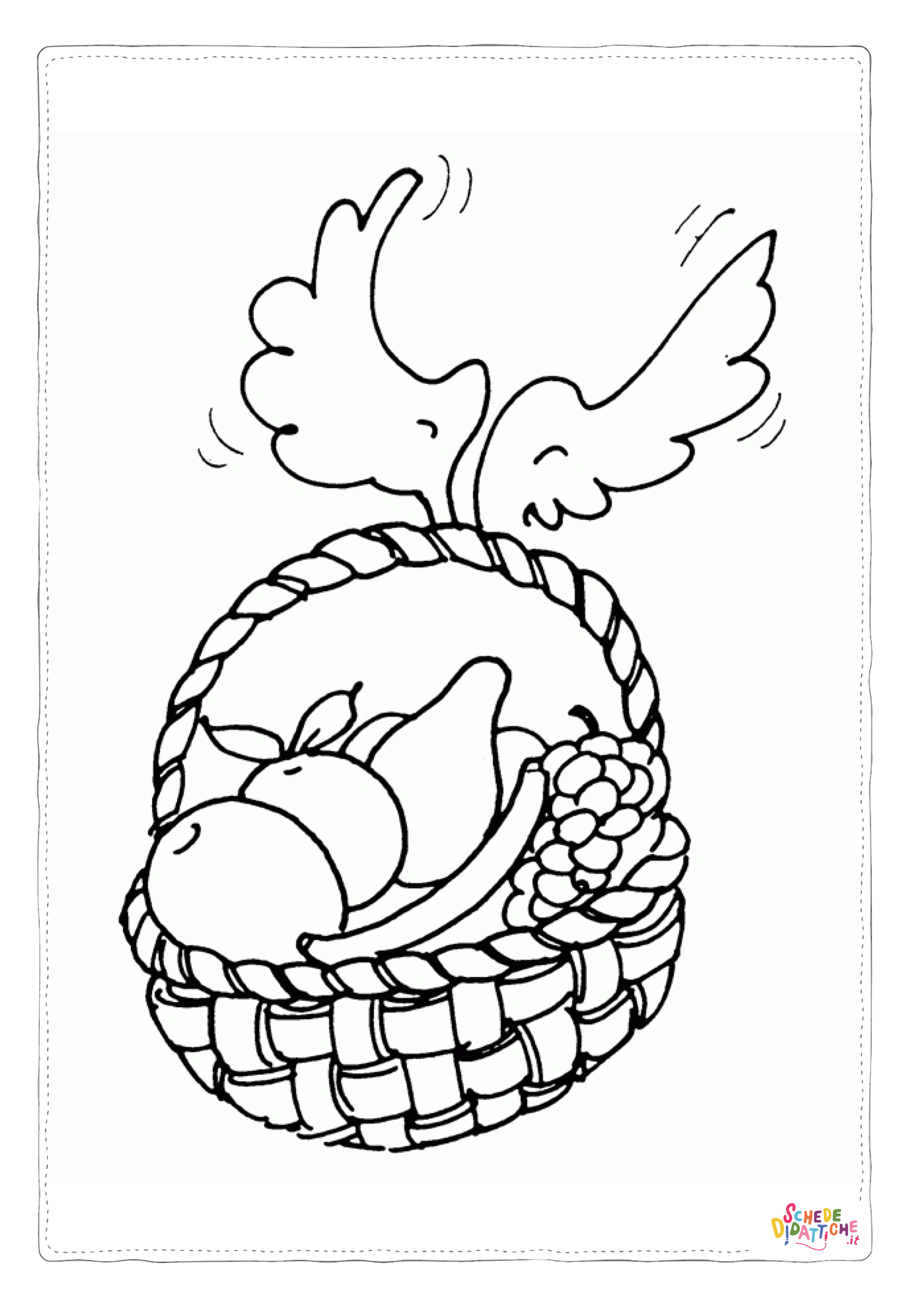 Disegno di cesto di frutta da stampare e colorare 13