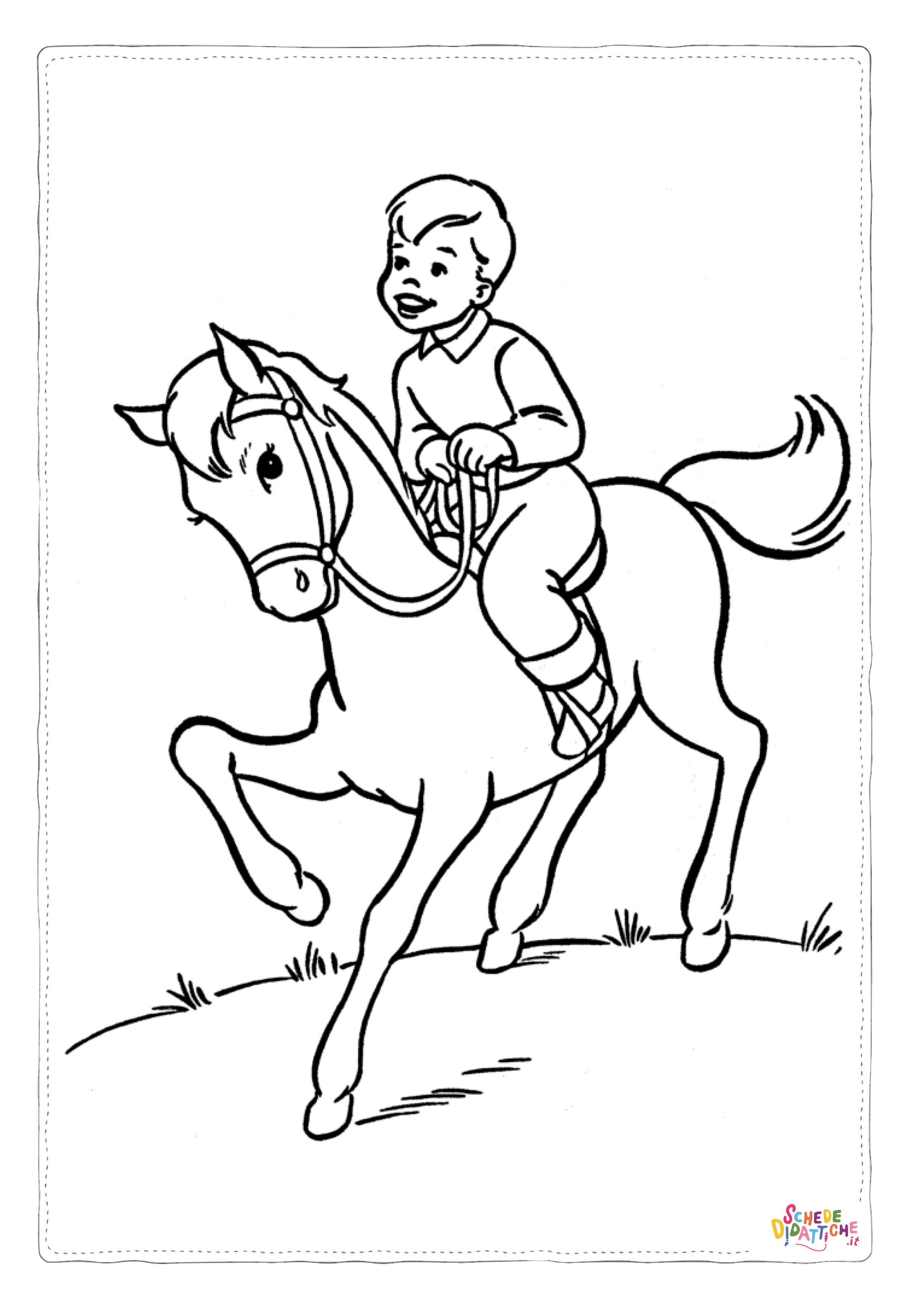 Disegno di equitazione da stampare e colorare 1