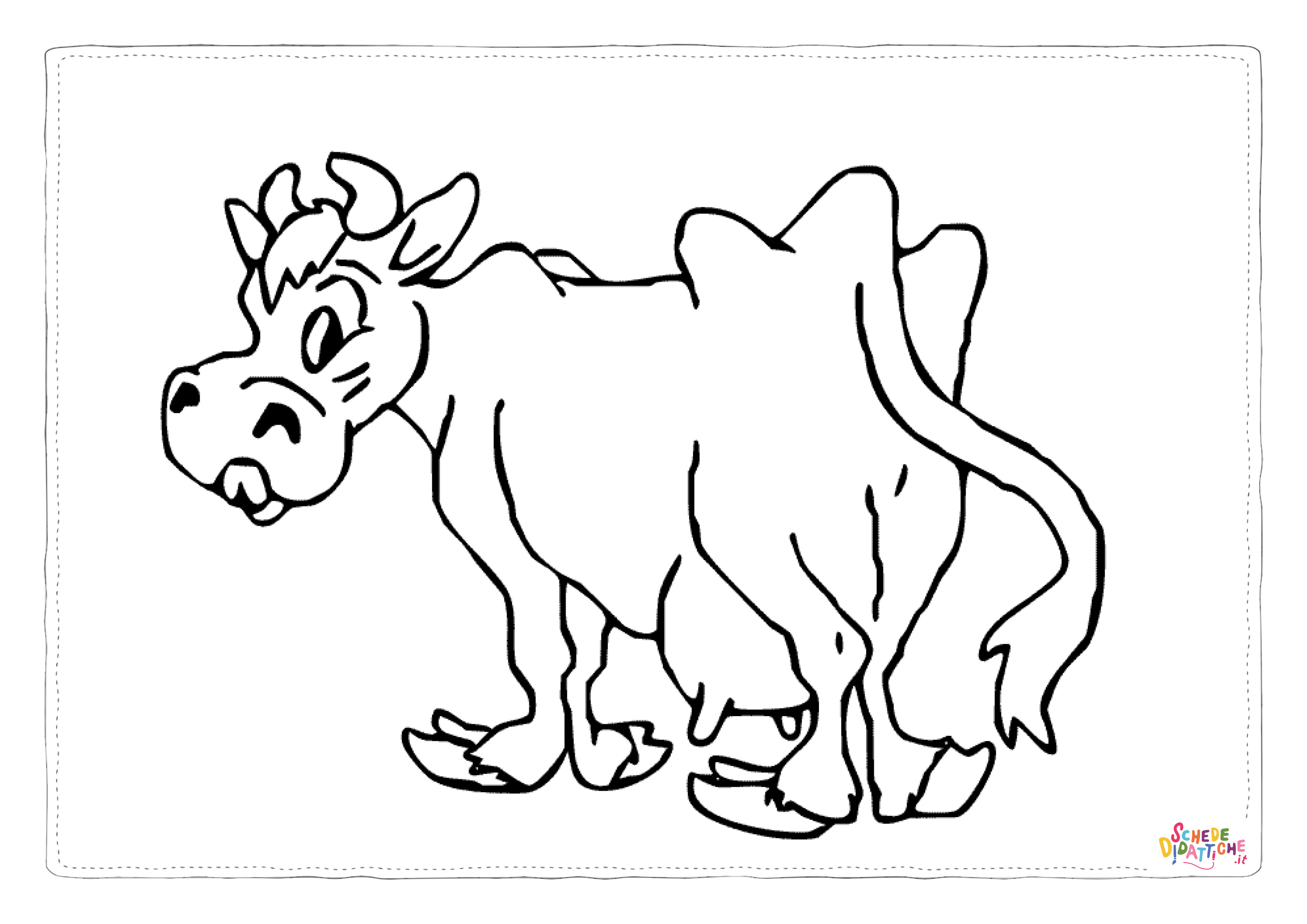 Disegno "Disegno di mucca da stampare e colorare 72" Disegno di mucca da stampare e colorare 72