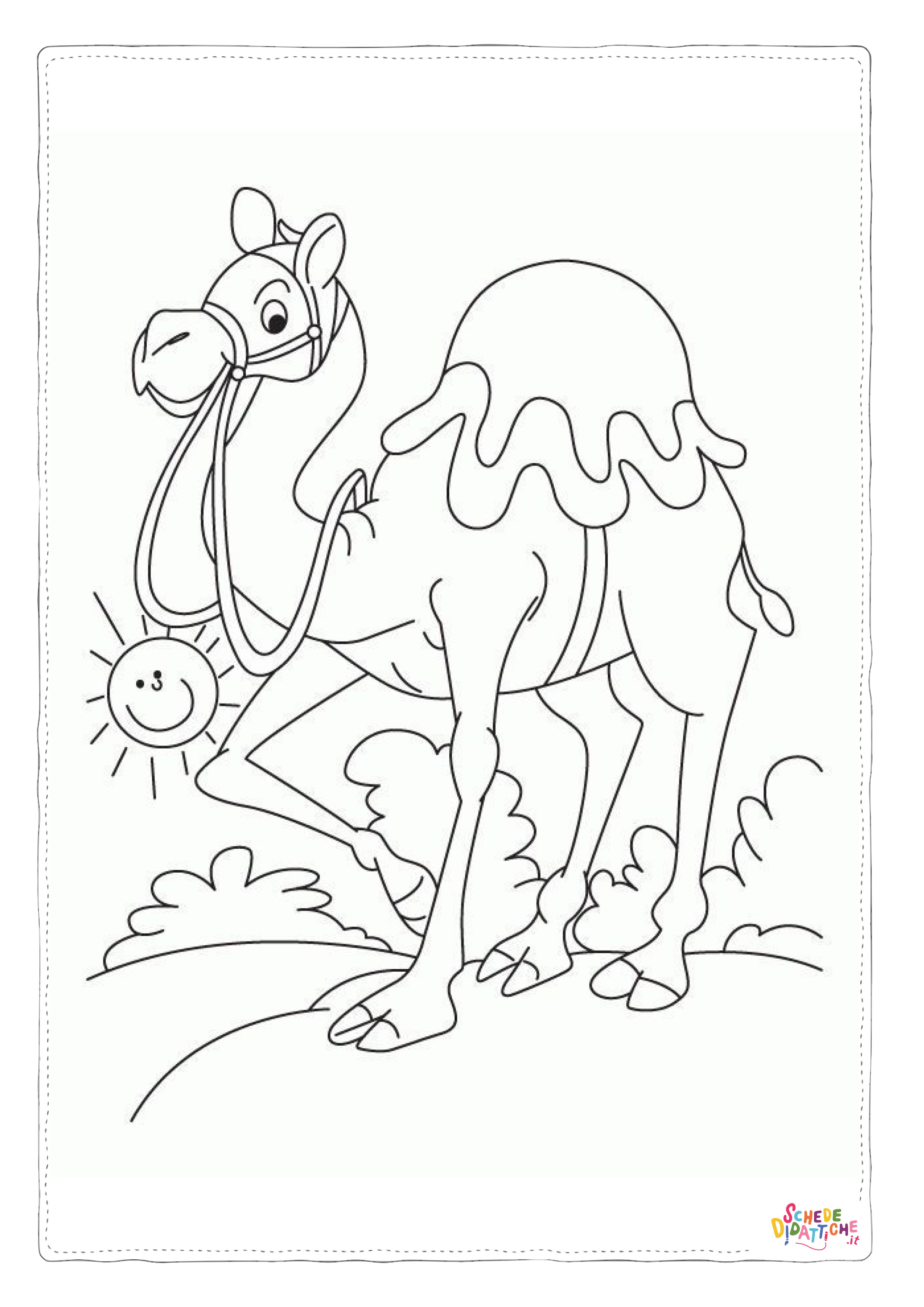 Disegno "Disegno di dromedario da stampare e colorare 6" Disegno di dromedario da stampare e colorare 6