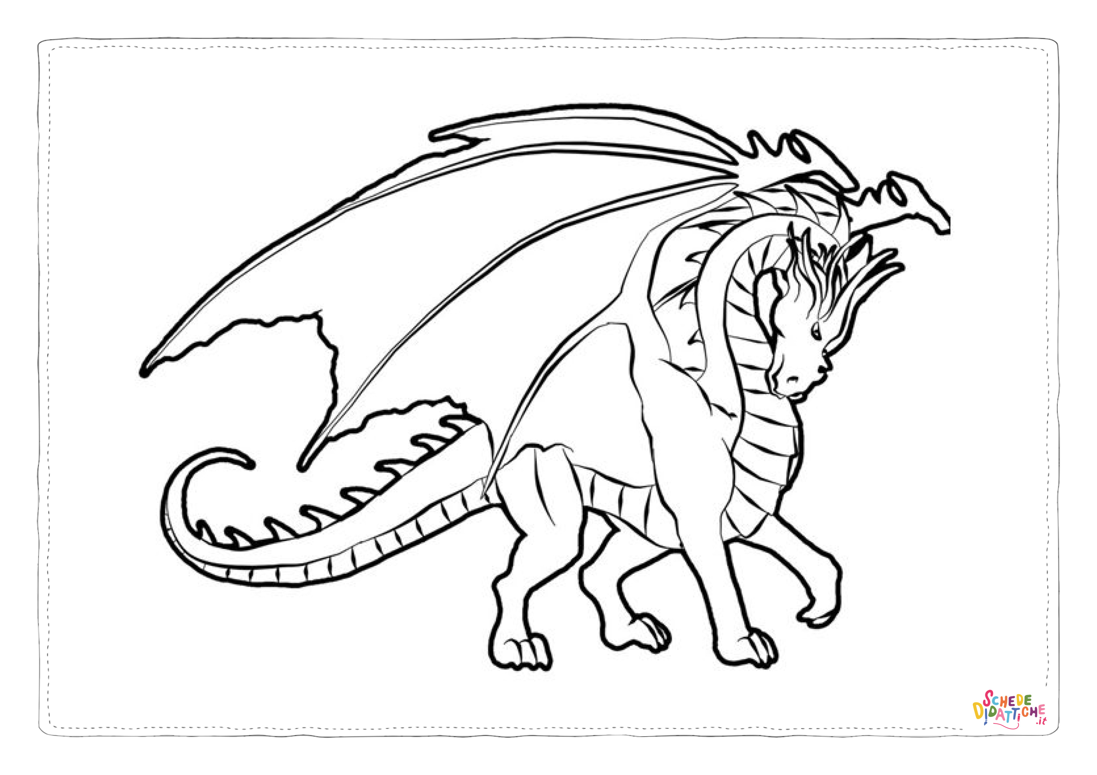 Disegno "Disegno di dragone da stampare e colorare 112" Disegno di dragone da stampare e colorare 112