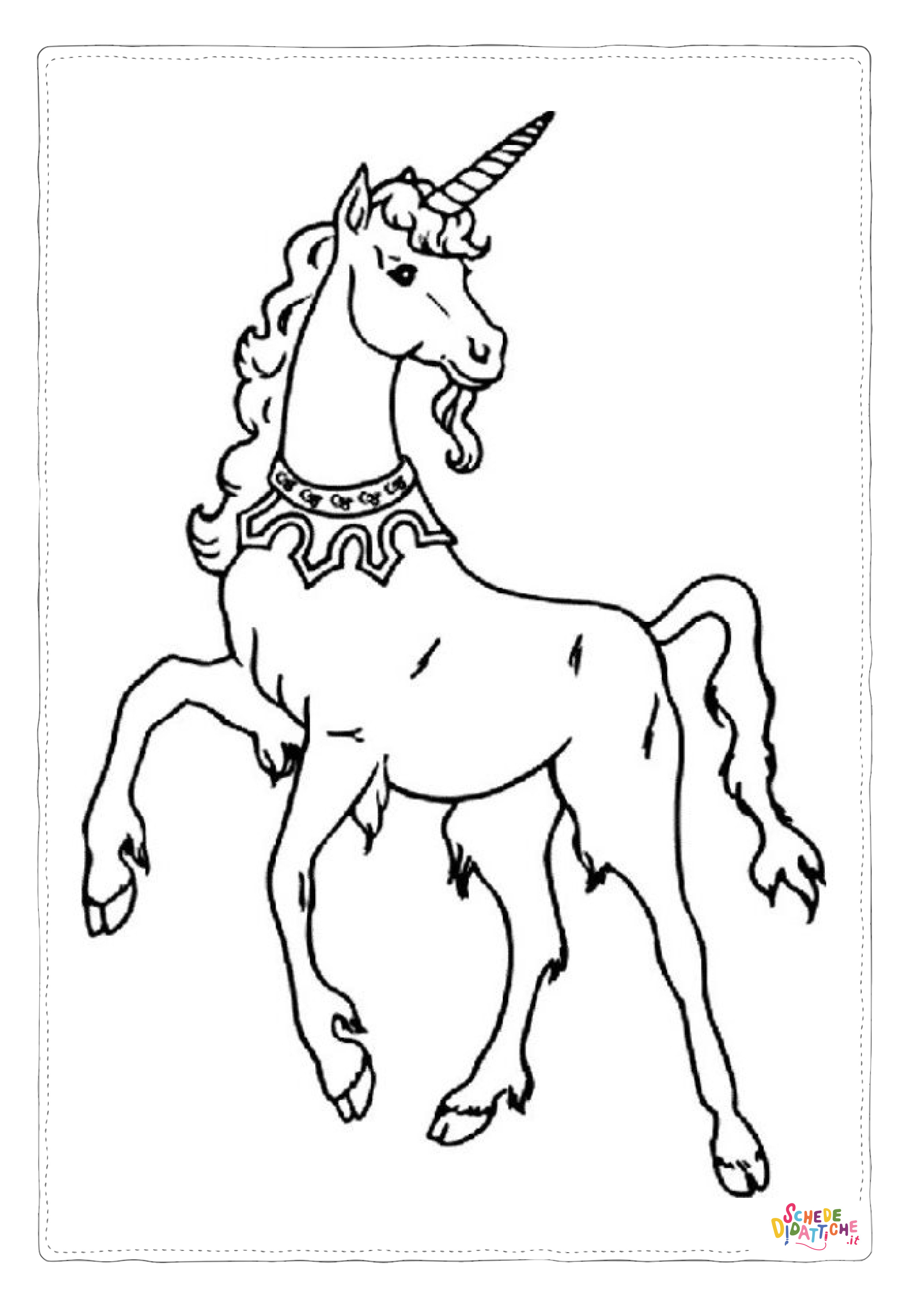 Disegno "Disegno di unicorno da stampare e colorare 141" Disegno di unicorno da stampare e colorare 141