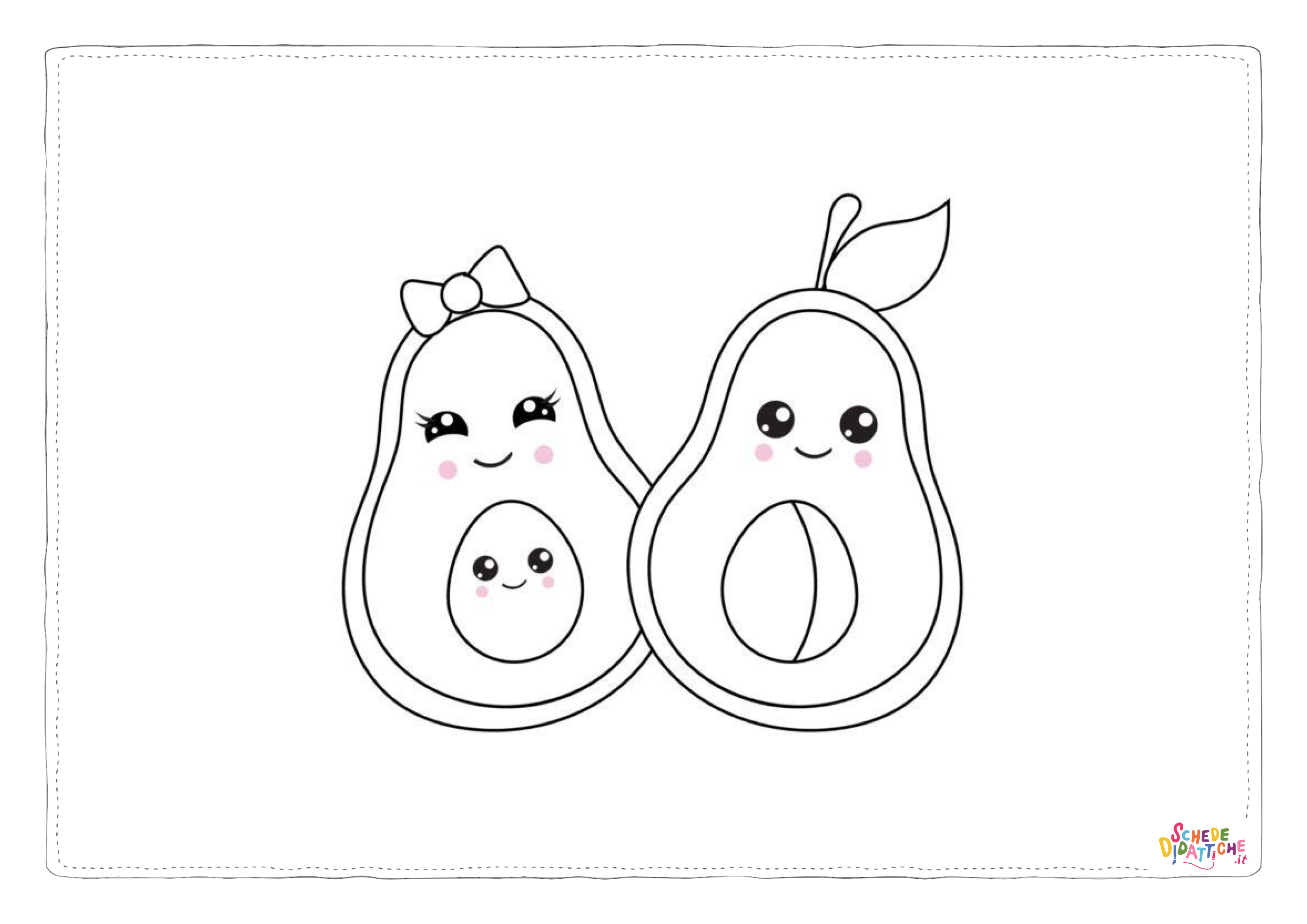 Disegno di avocado da stampare e colorare 1