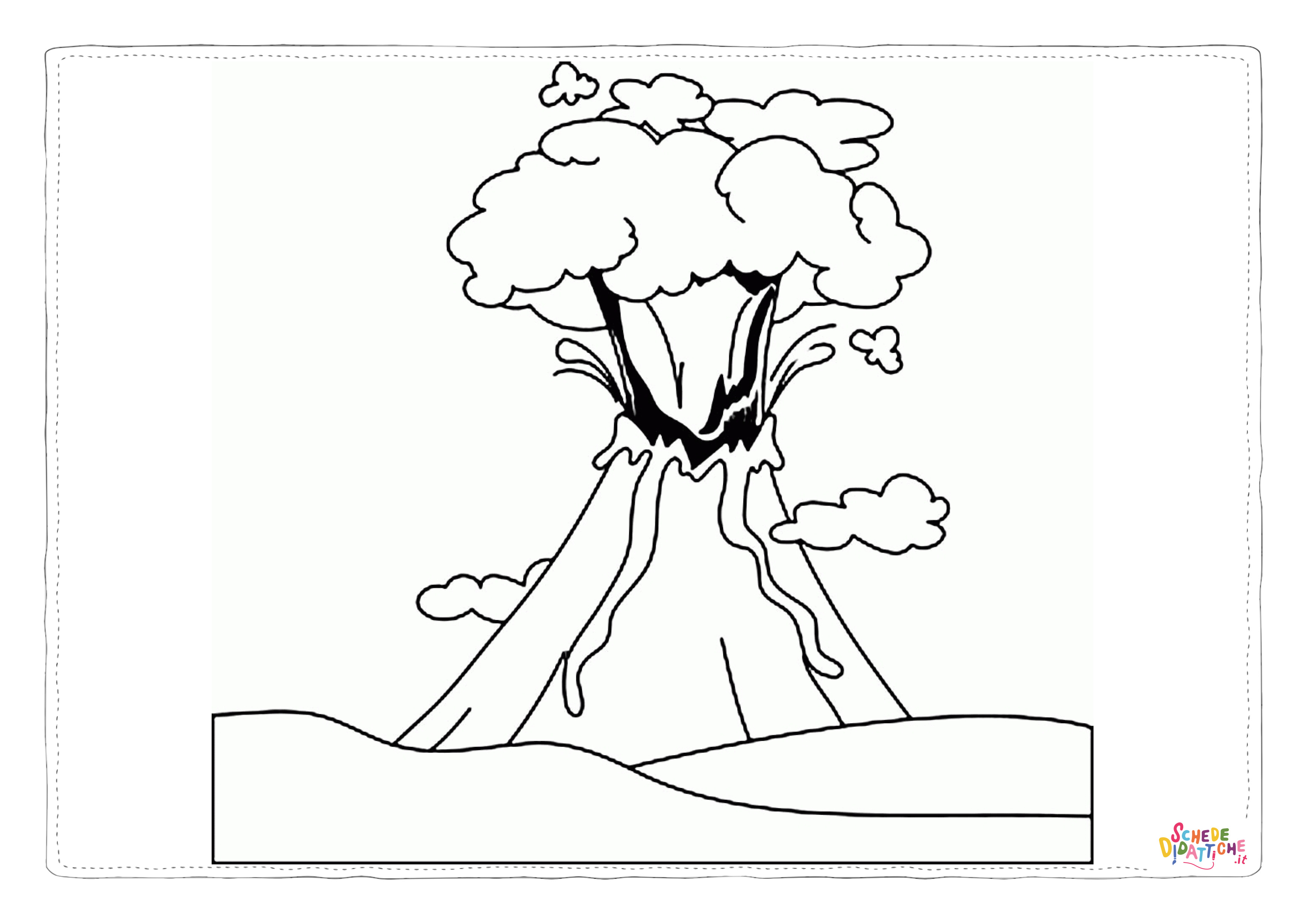 Disegno "Disegno di vulcano da stampare e colorare 14" Disegno di vulcano da stampare e colorare 14