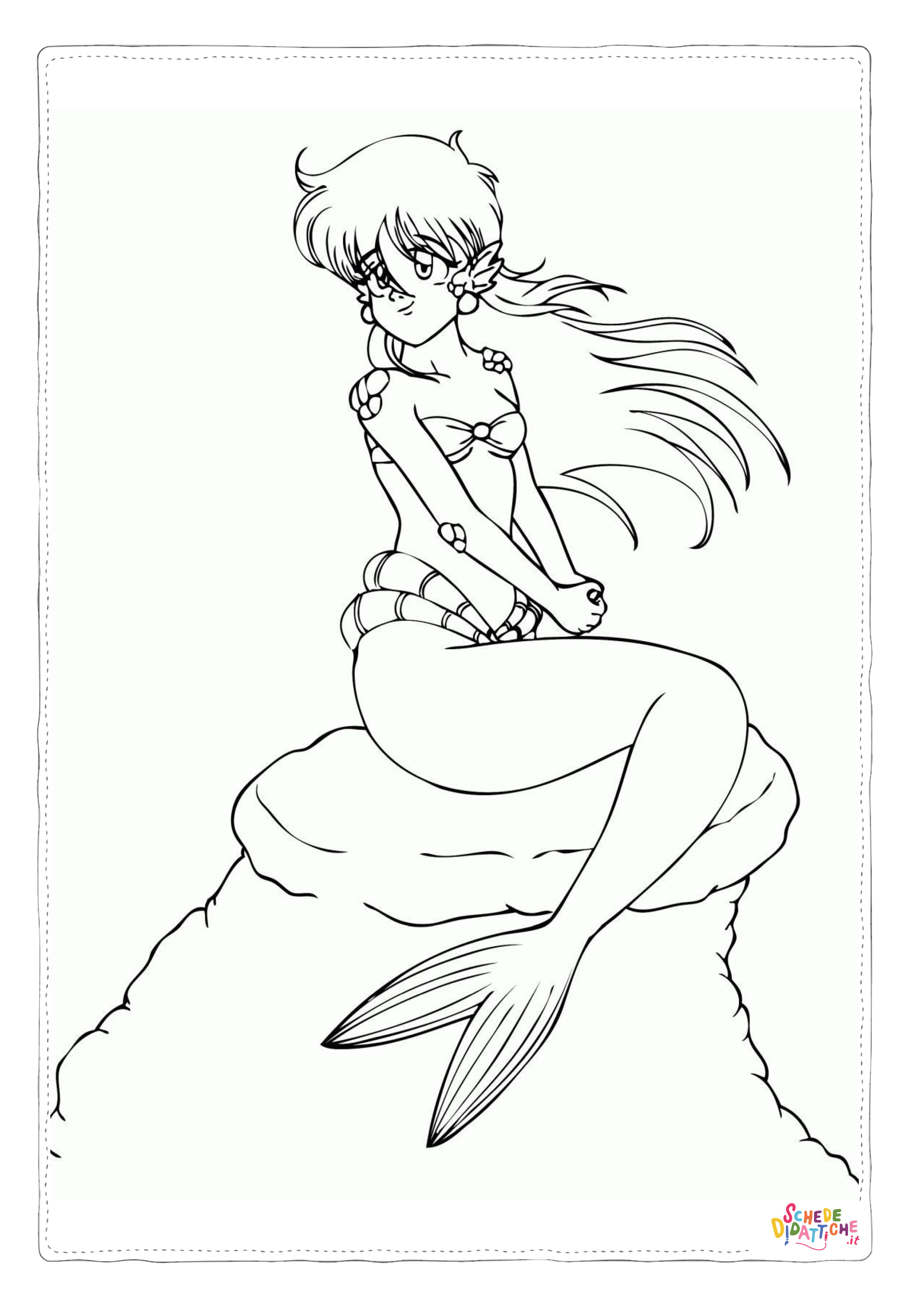 Disegno "Disegno di sirena da stampare e colorare 6" Disegno di sirena da stampare e colorare 6