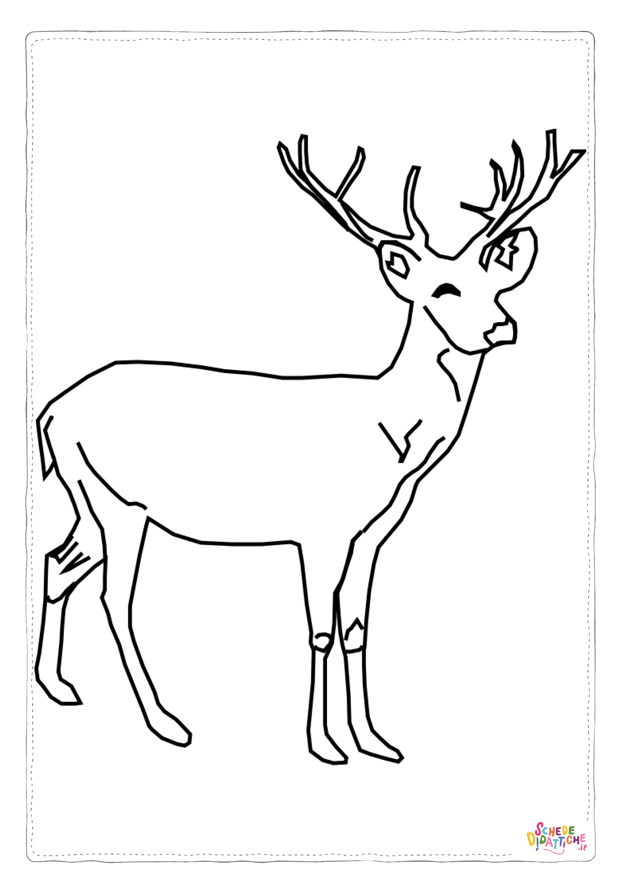 Disegno "Disegno di cervo da stampare e colorare 6" Disegno di cervo da stampare e colorare 6