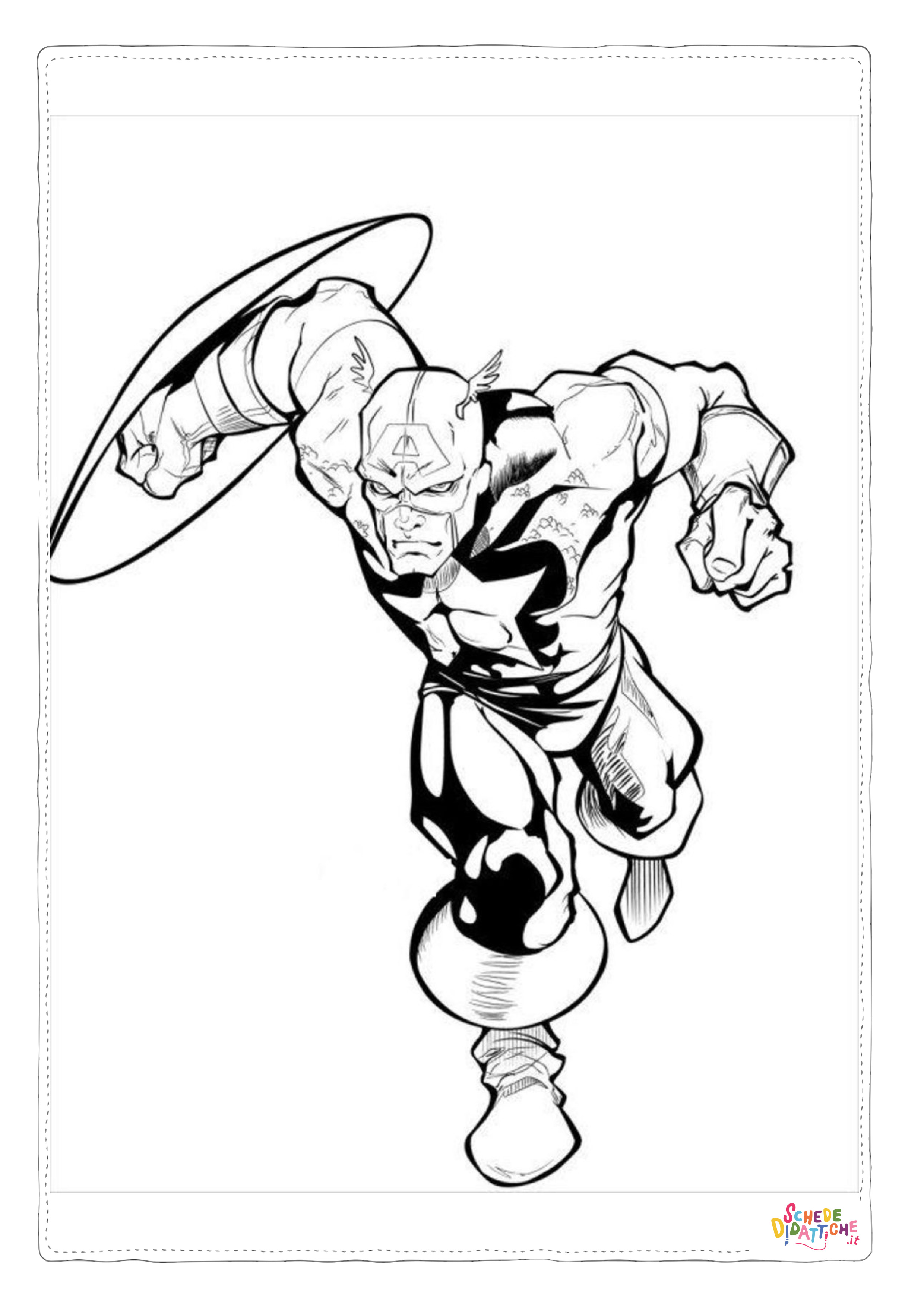 Disegno "Disegno di Capitan America da stampare e colorare 40" Disegno di Capitan America da stampare e colorare 40