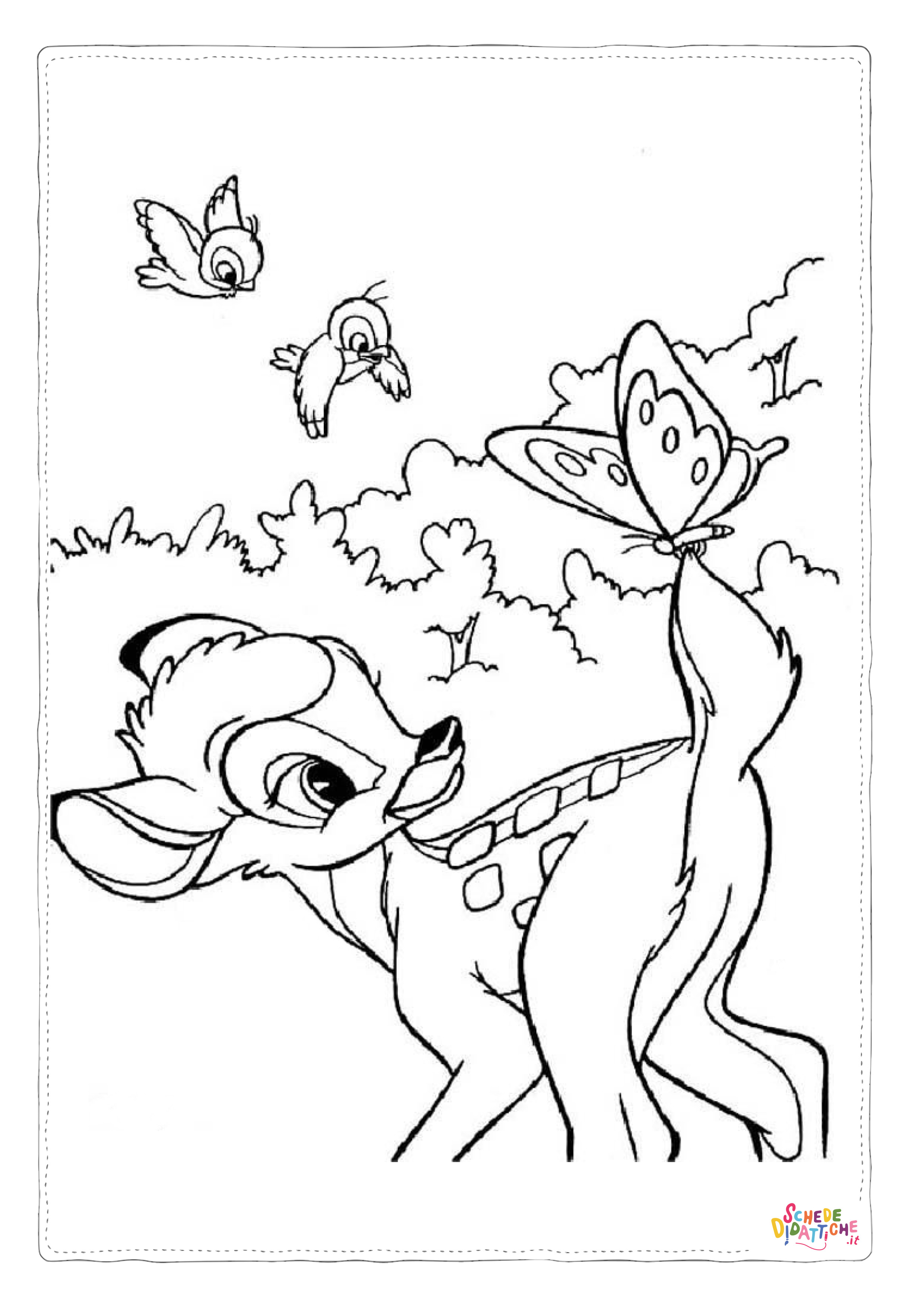 Disegno "Disegno di Bambi da stampare e colorare 62" Disegno di Bambi da stampare e colorare 62