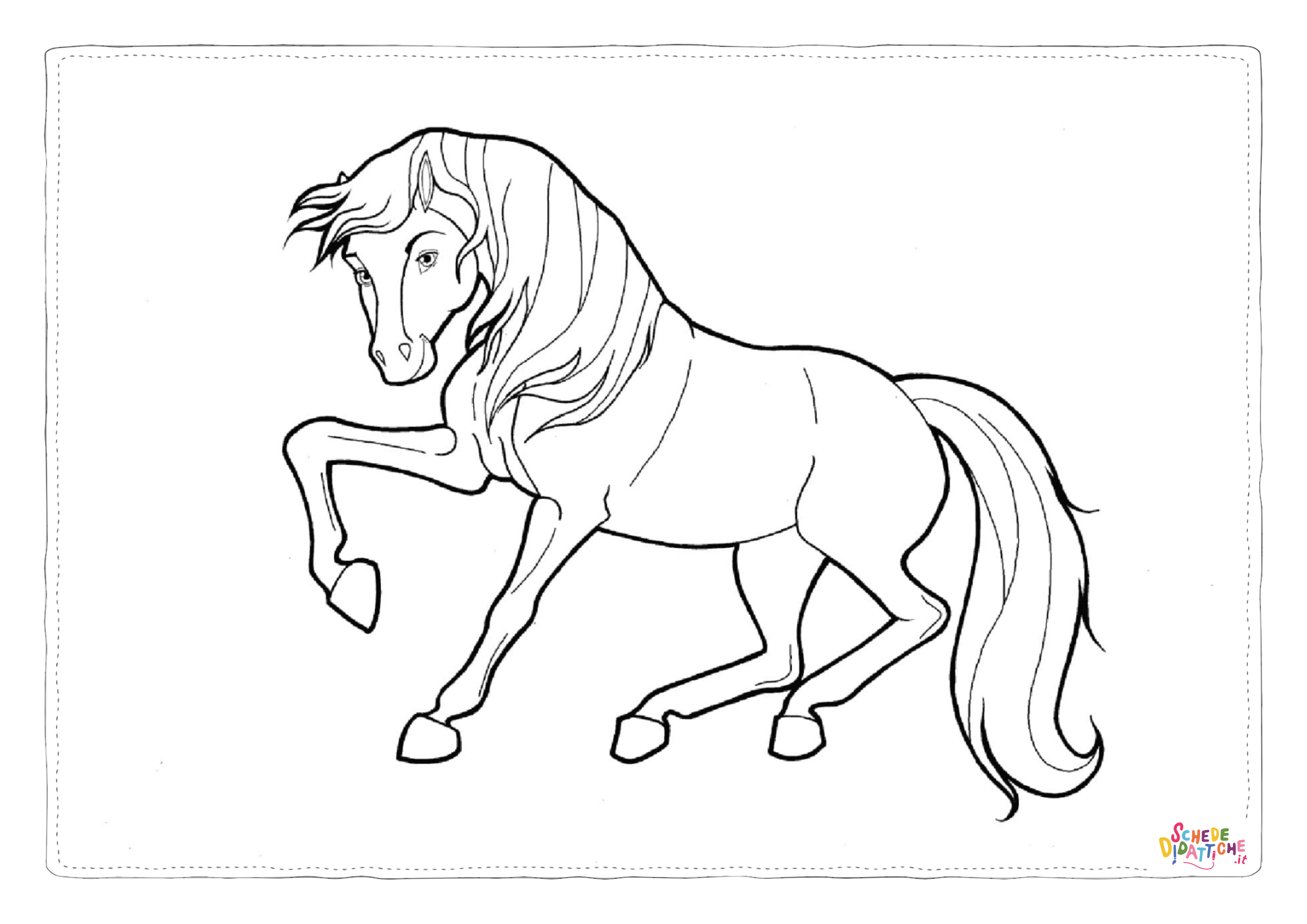 Disegno di cavallo da stampare e colorare 153