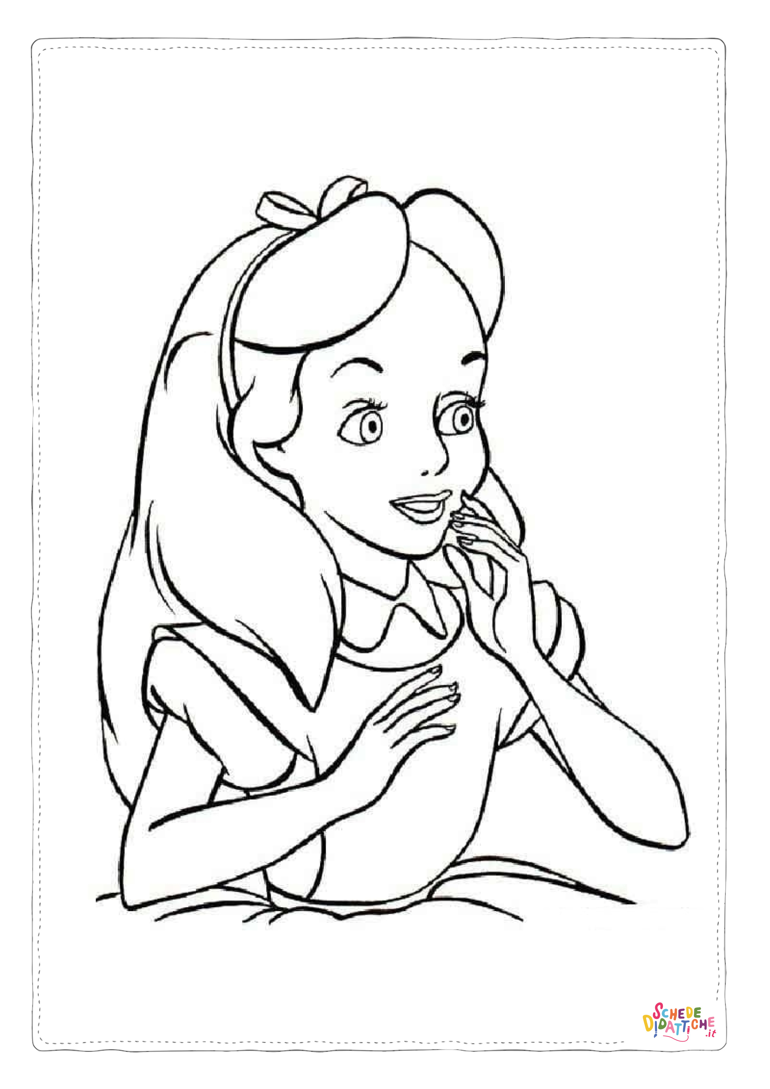 Disegno di Alice nel paese delle meraviglie da stampare e colorare 50