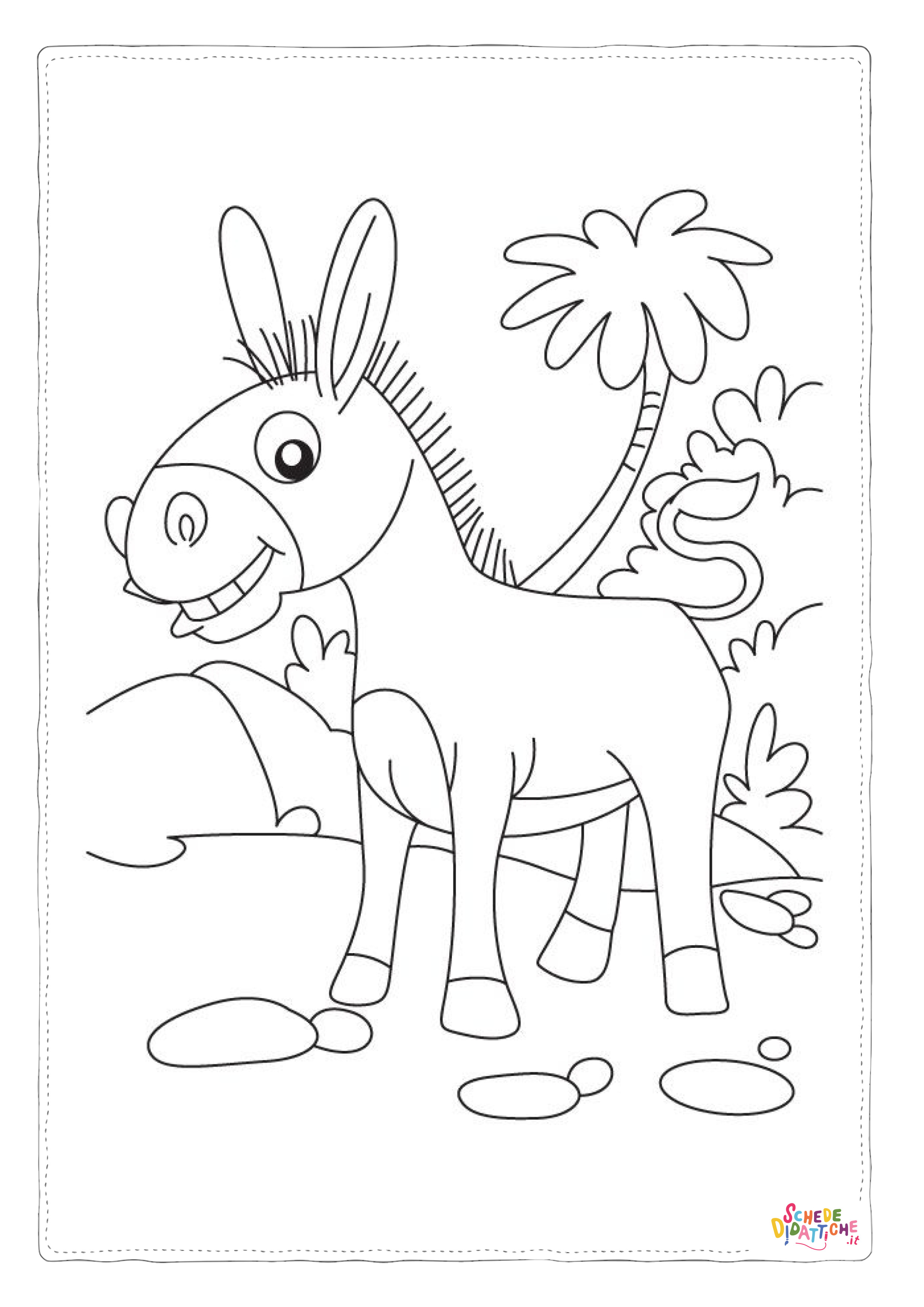 Disegno "Disegno di asino da stampare e colorare 18" Disegno di asino da stampare e colorare 18